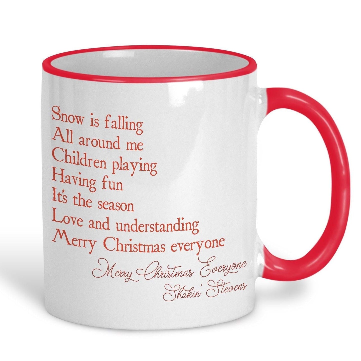 Merry Christmas Everyone Shakin' Stevens Christmas Song Lyrics Personalised Ceramic Mug
