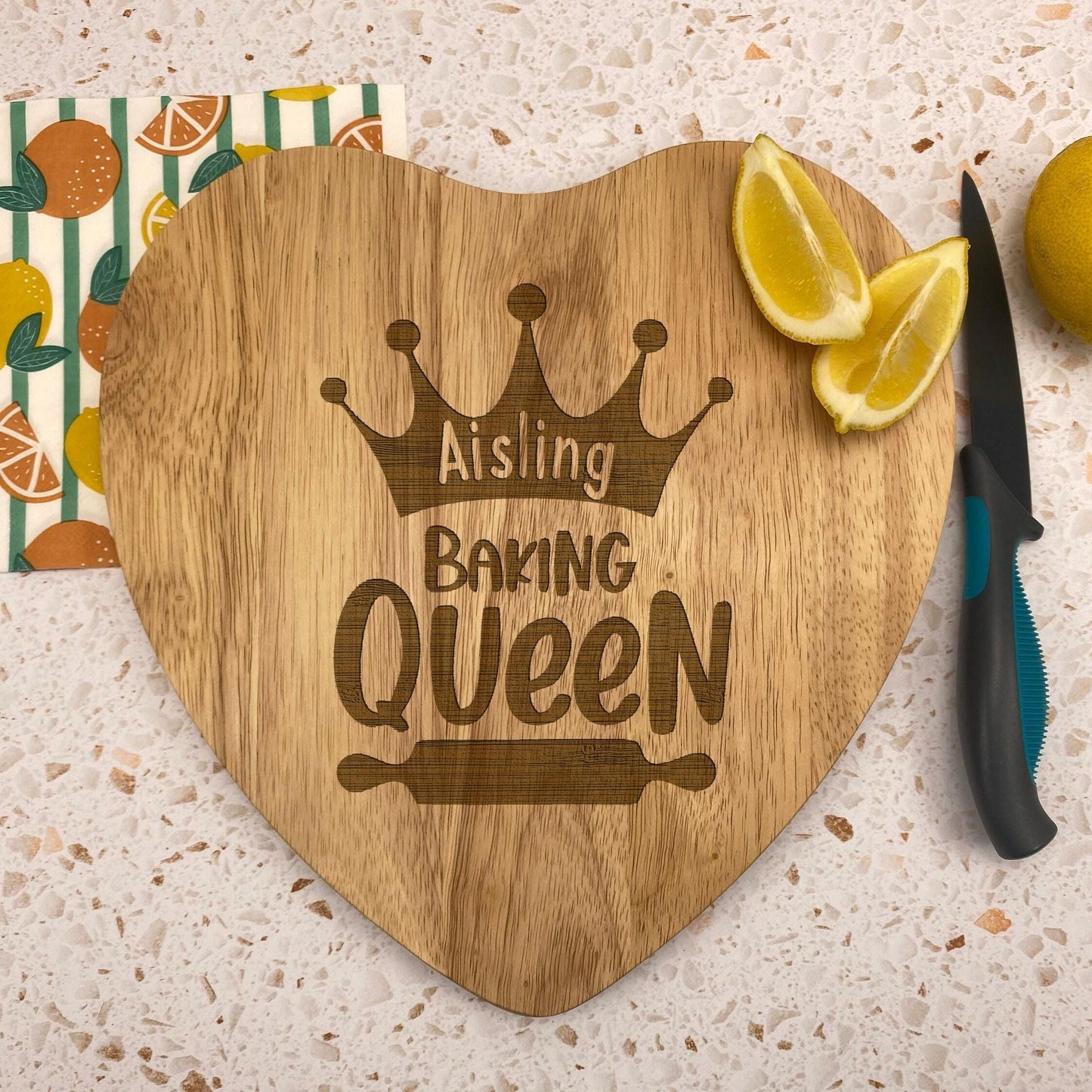 Baking Queen Wooden Engraved Chopping Board - Personalised Gift