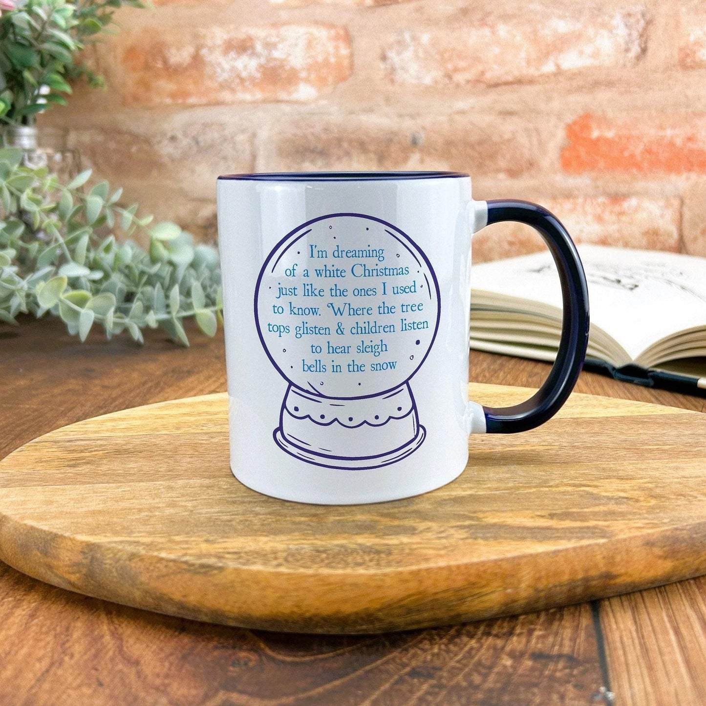 White Christmas Song Lyrics Personalised Ceramic Mug