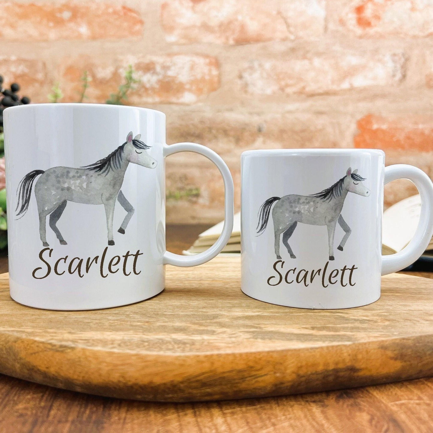 Horse Grey Pony Horseriding Children's Personalised Mug Unbreakable Kids Toddler Child Safe