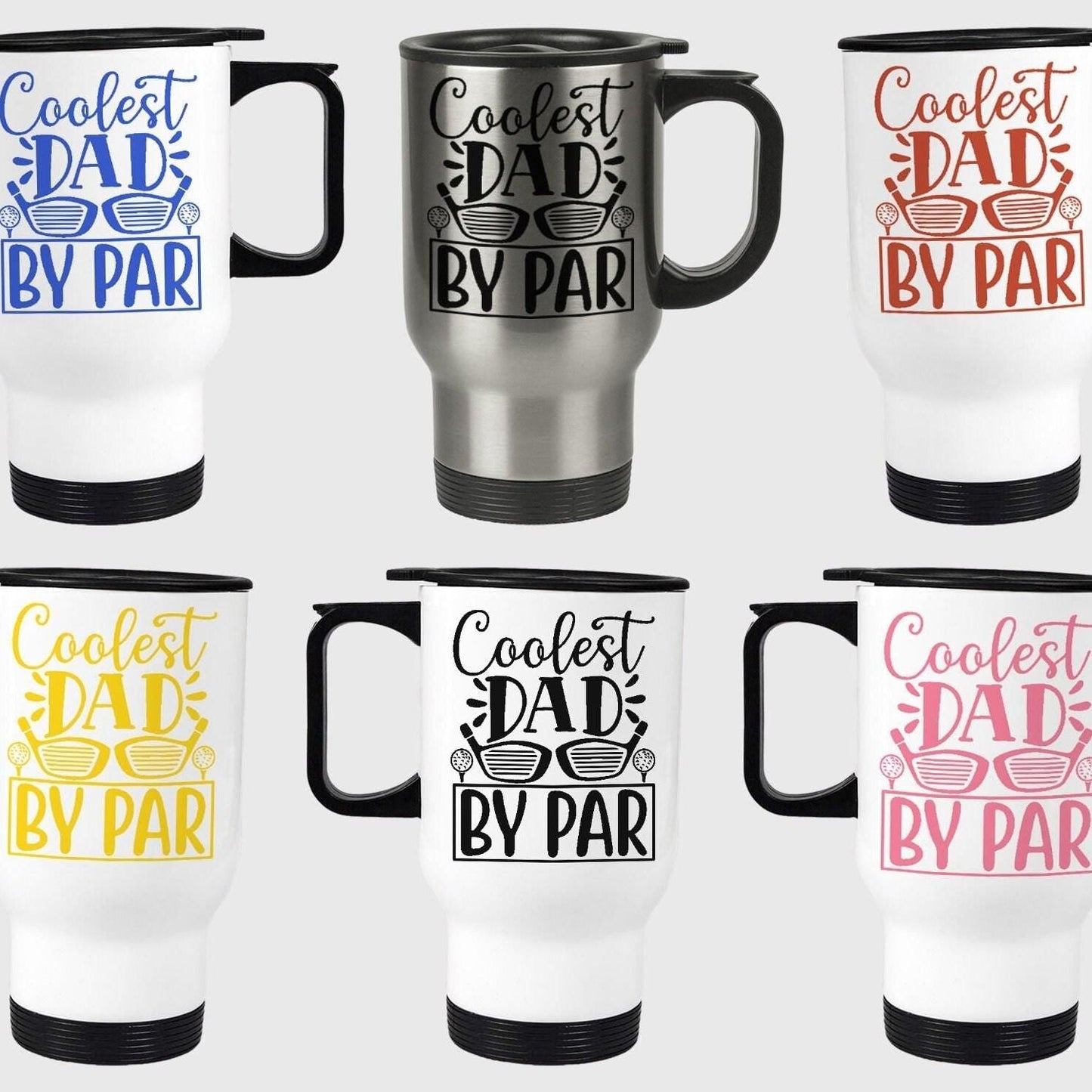 Coolest Dad By Par Father's Day Golf Joke Personalised Travel Mug