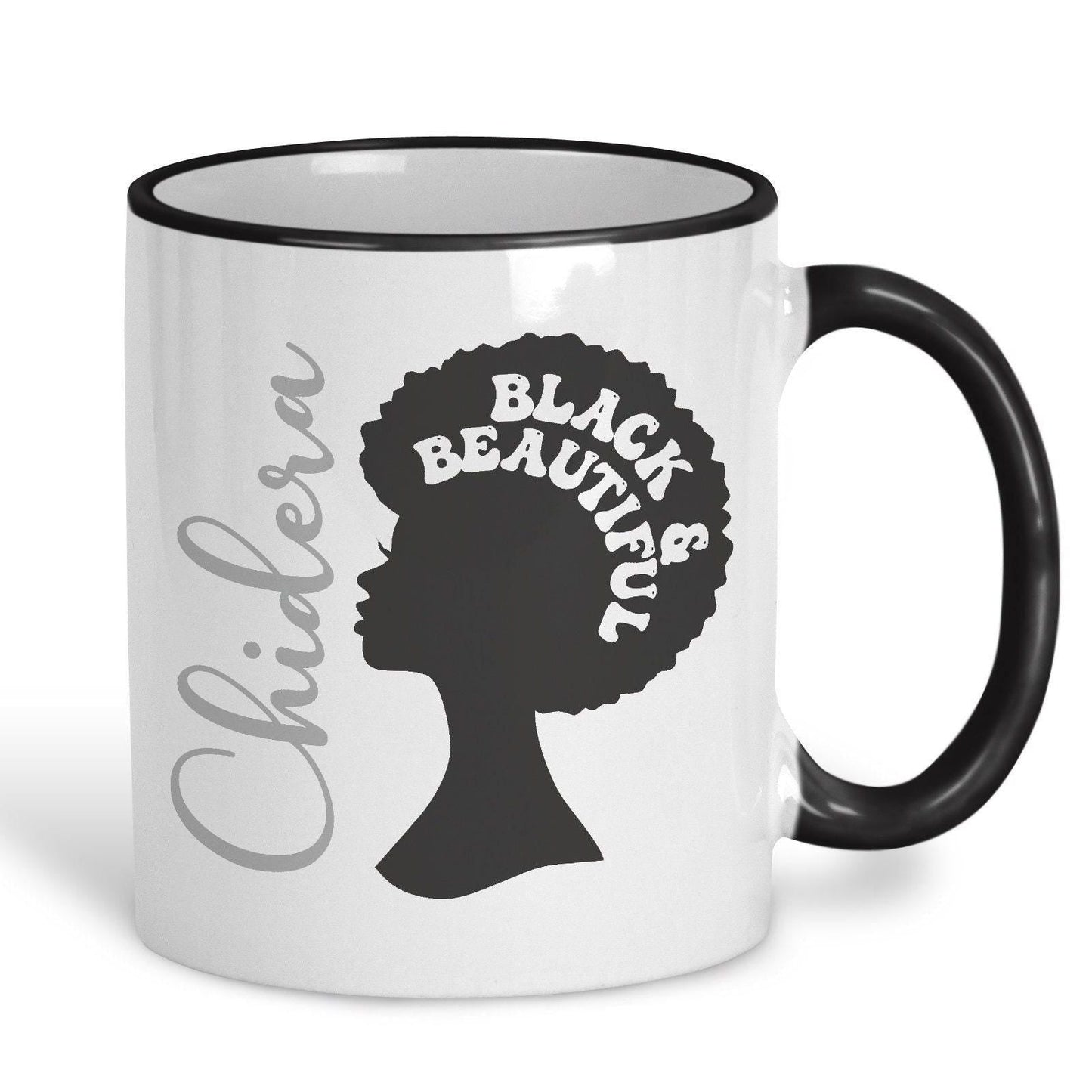 Black & Beautiful Afro Hair Personalised Ceramic Mug