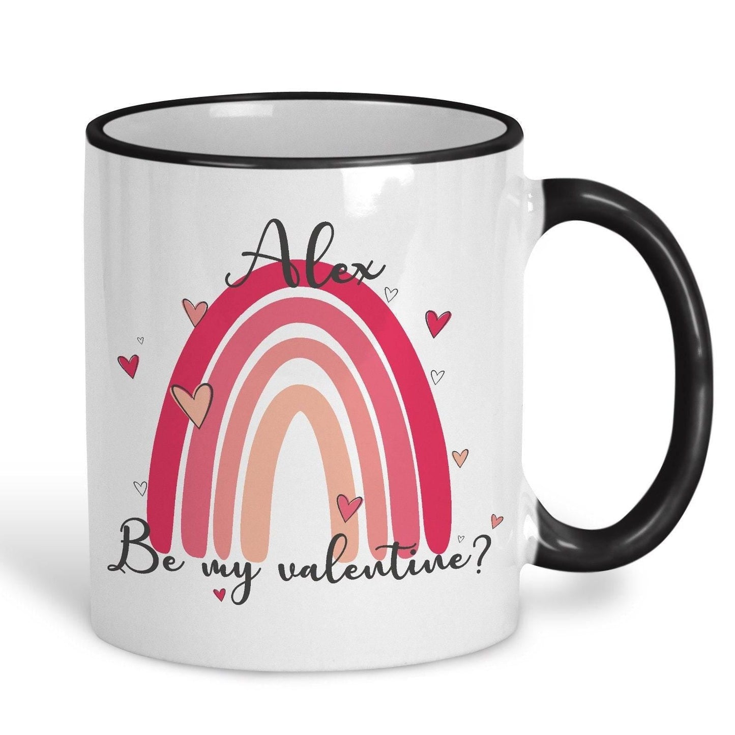 Be My Valentine Rainbow Personalised Valentine's Day Ceramic Mug