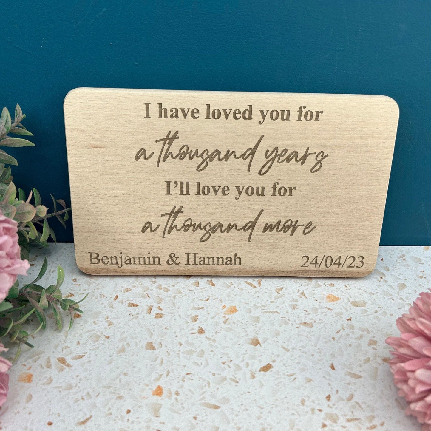A Thousand Years Christina Perri Song Lyrics Personalised Wall Plaque Wedding Gift - First Dance Lyrics