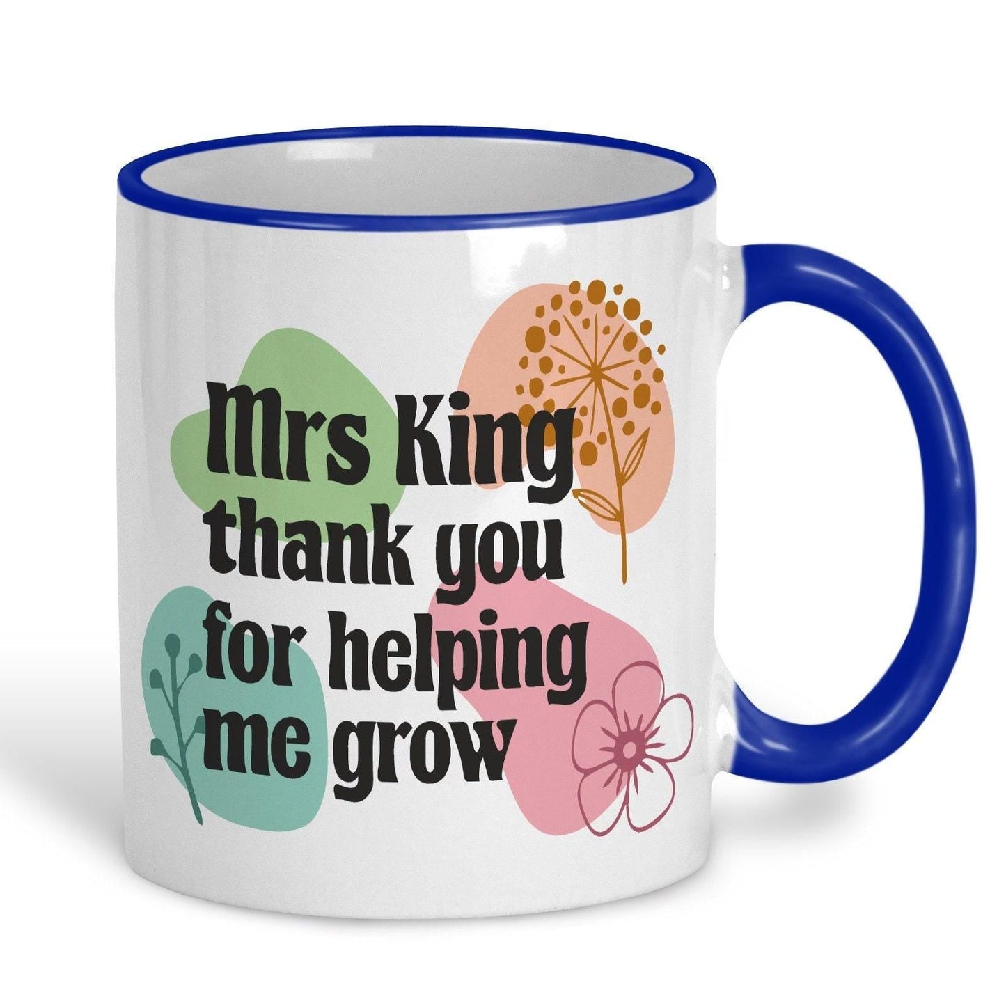 Helping Me Grow Teacher Personalised Ceramic Mug