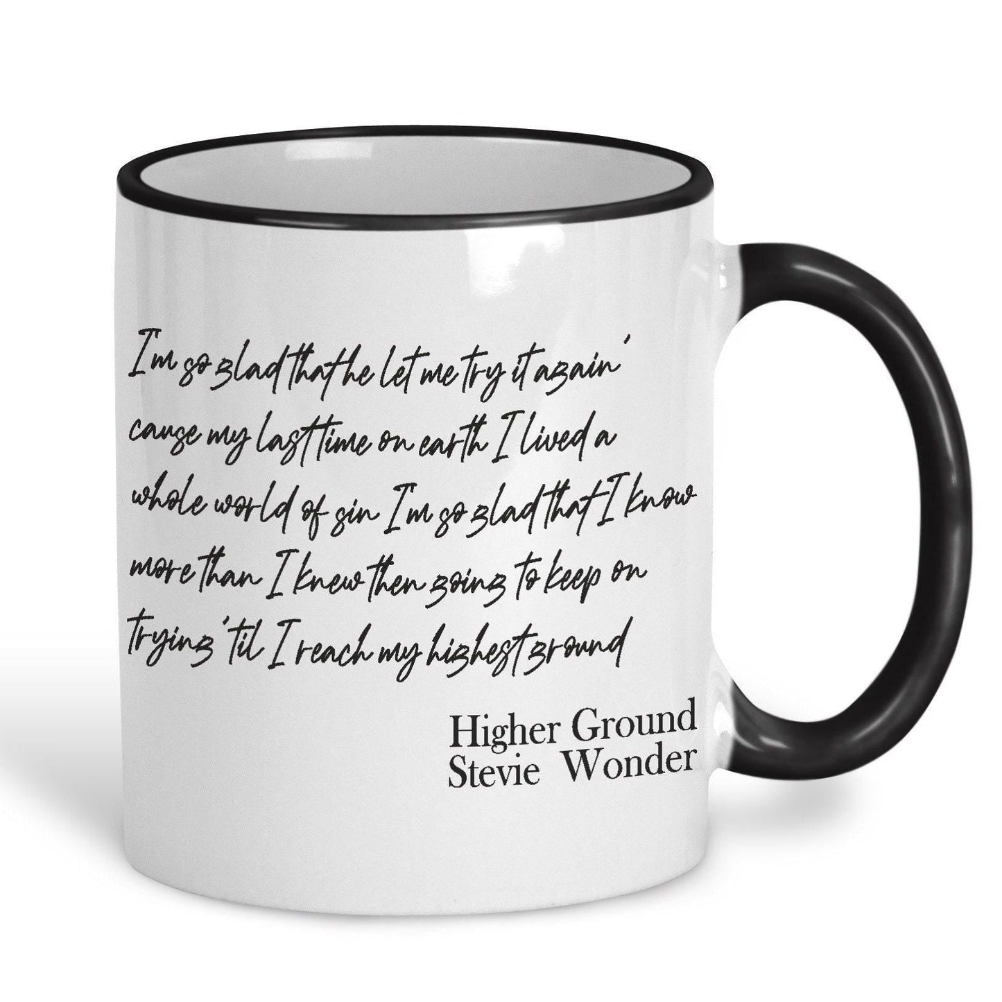 Stevie Wonder Higher Ground Music Lyrics Mug