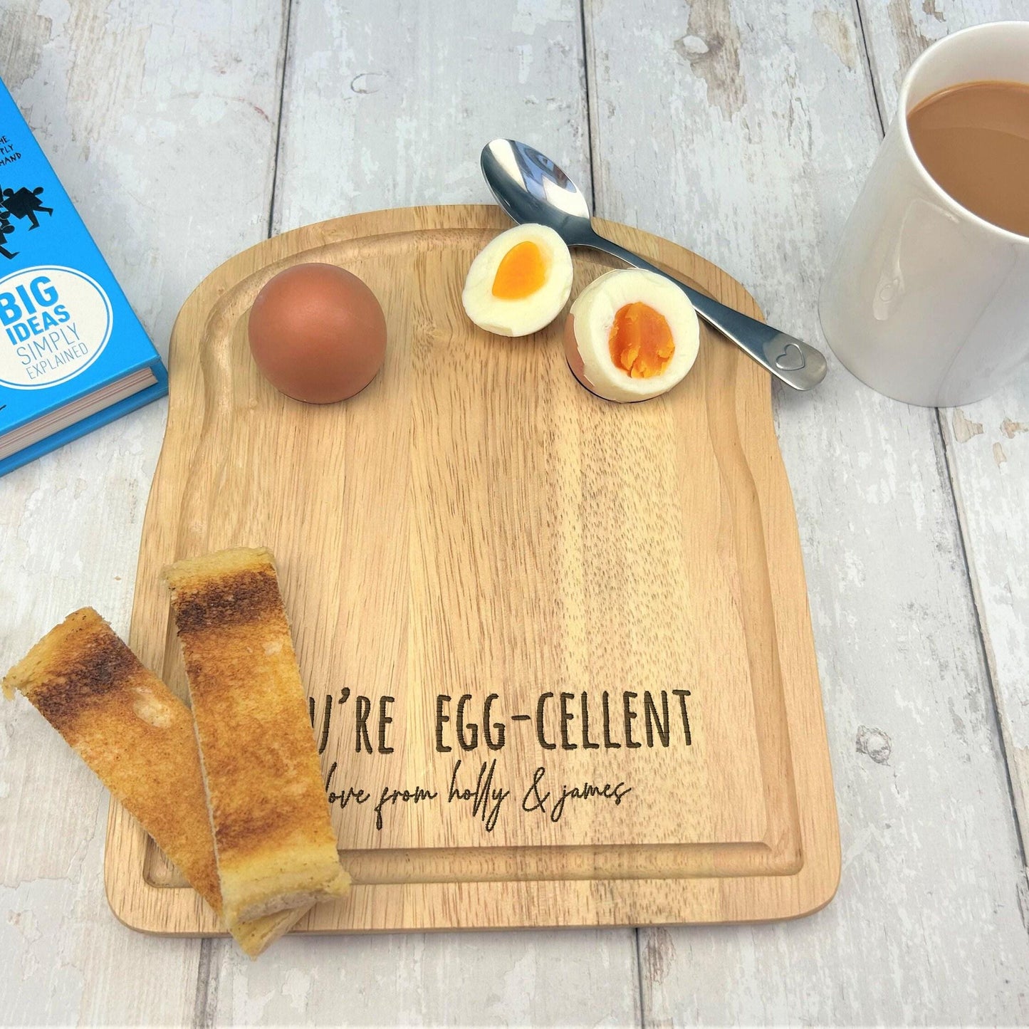 You're Egg-Cellent Egg & Soldiers Breakfast Board - Personalised Dippy Eggs Gift
