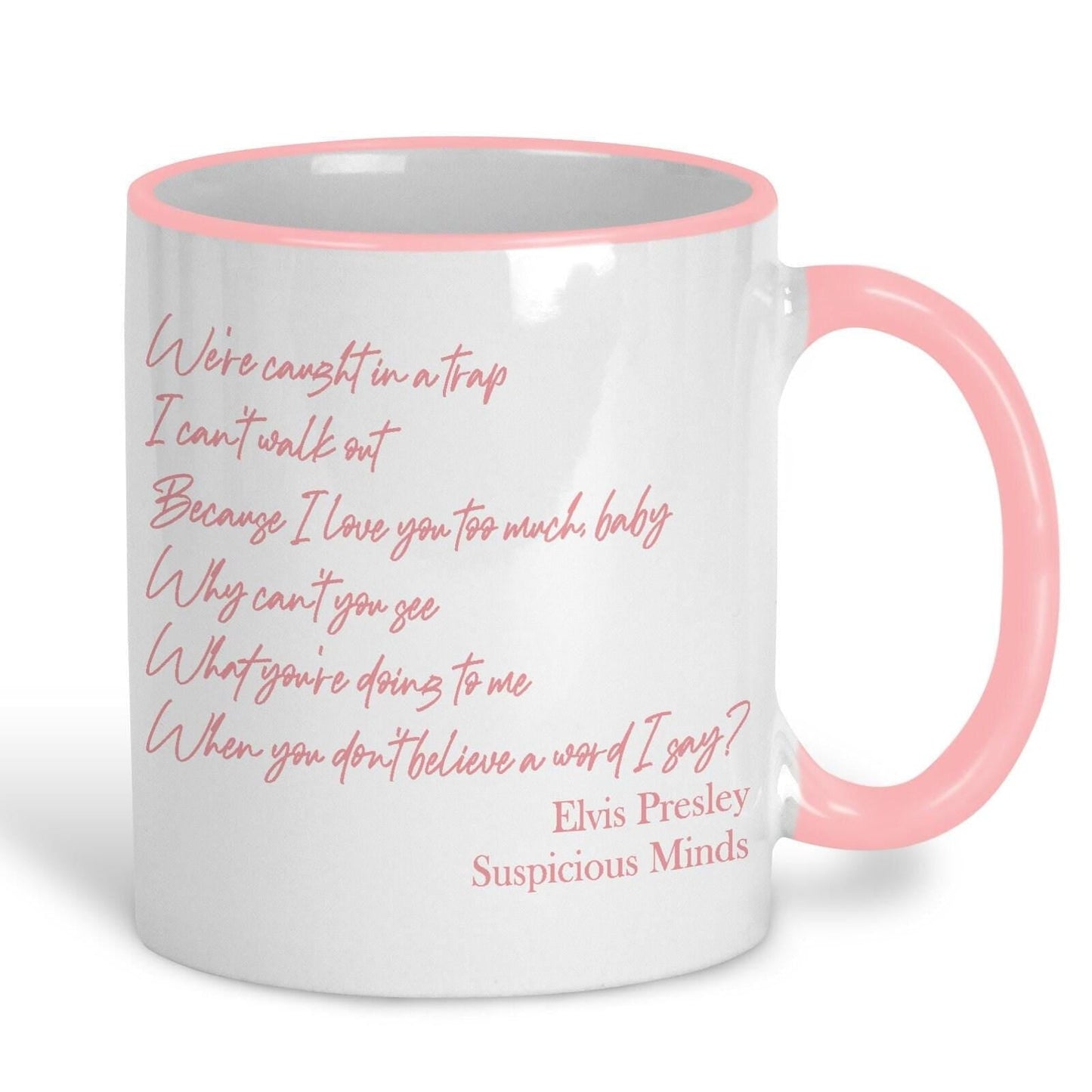 Elvis Presley Suspicious Minds Music Lyrics Personalised Ceramic Mug