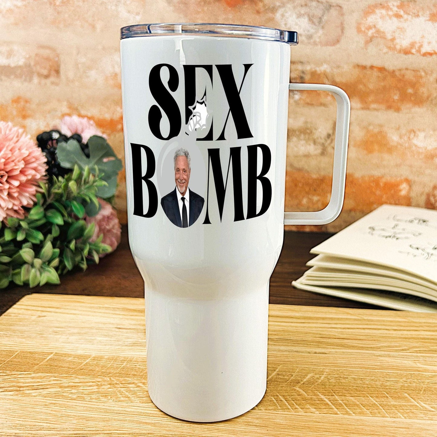 Tom Jones Sex Bomb - Welsh Language Dialect - Personalised Travel Mug