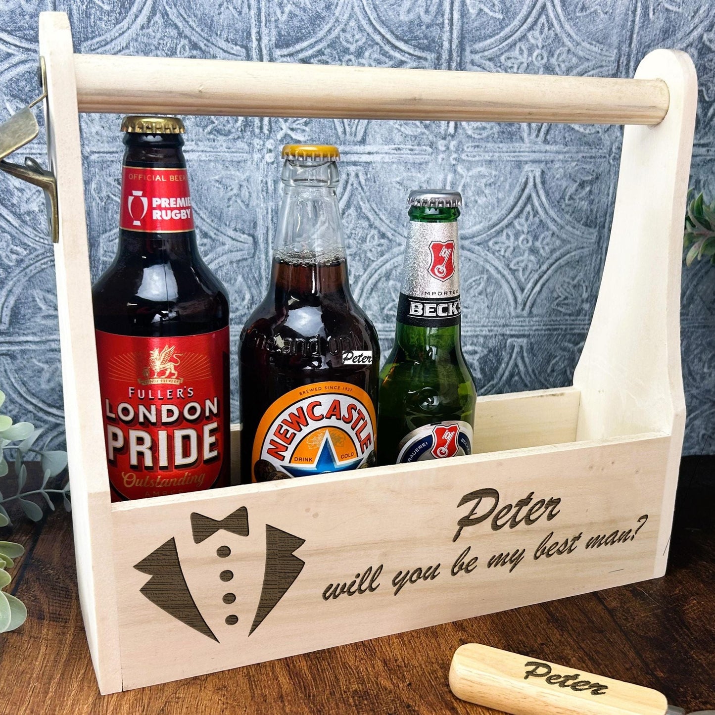Will You Be My Best Man - Beer Carrier Personalised Gift - Wedding - Groom - Groomsman