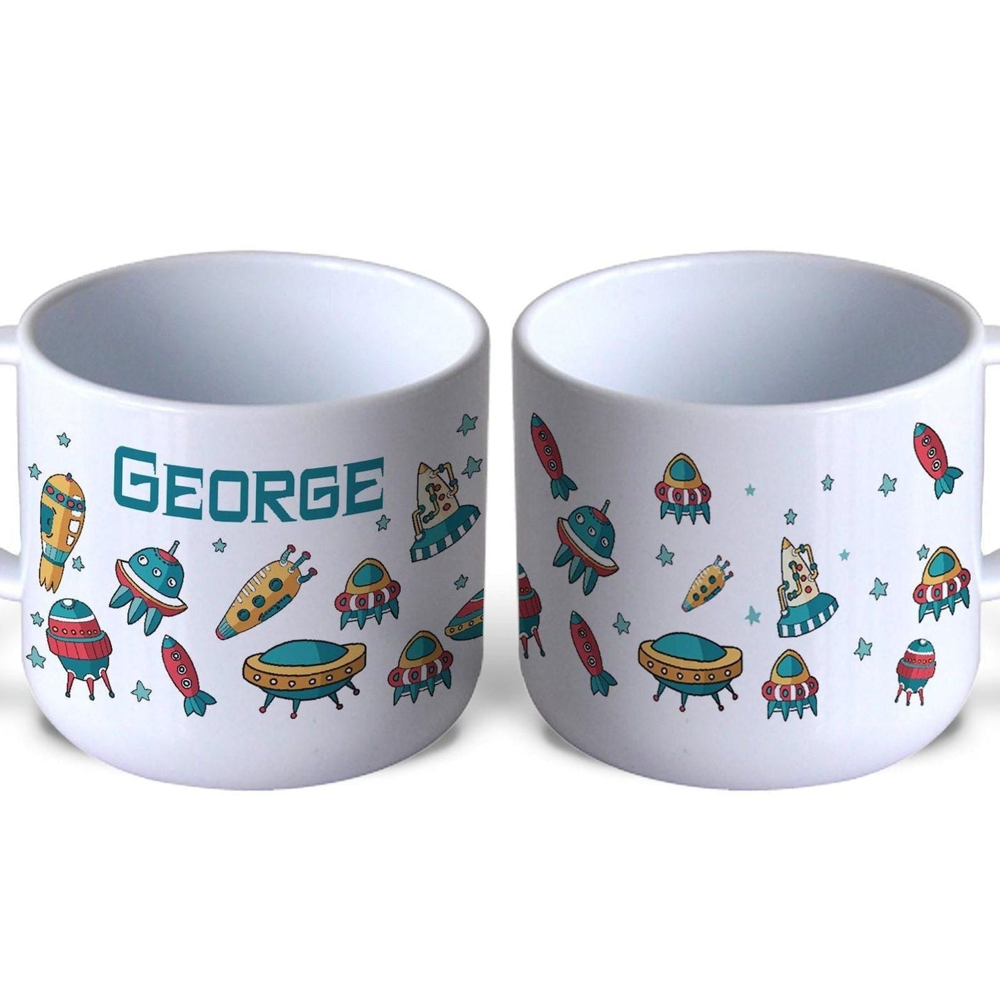 Space Rocket Ship Children's Personalised Mug Unbreakable 6oz Kids Toddler Child Safe