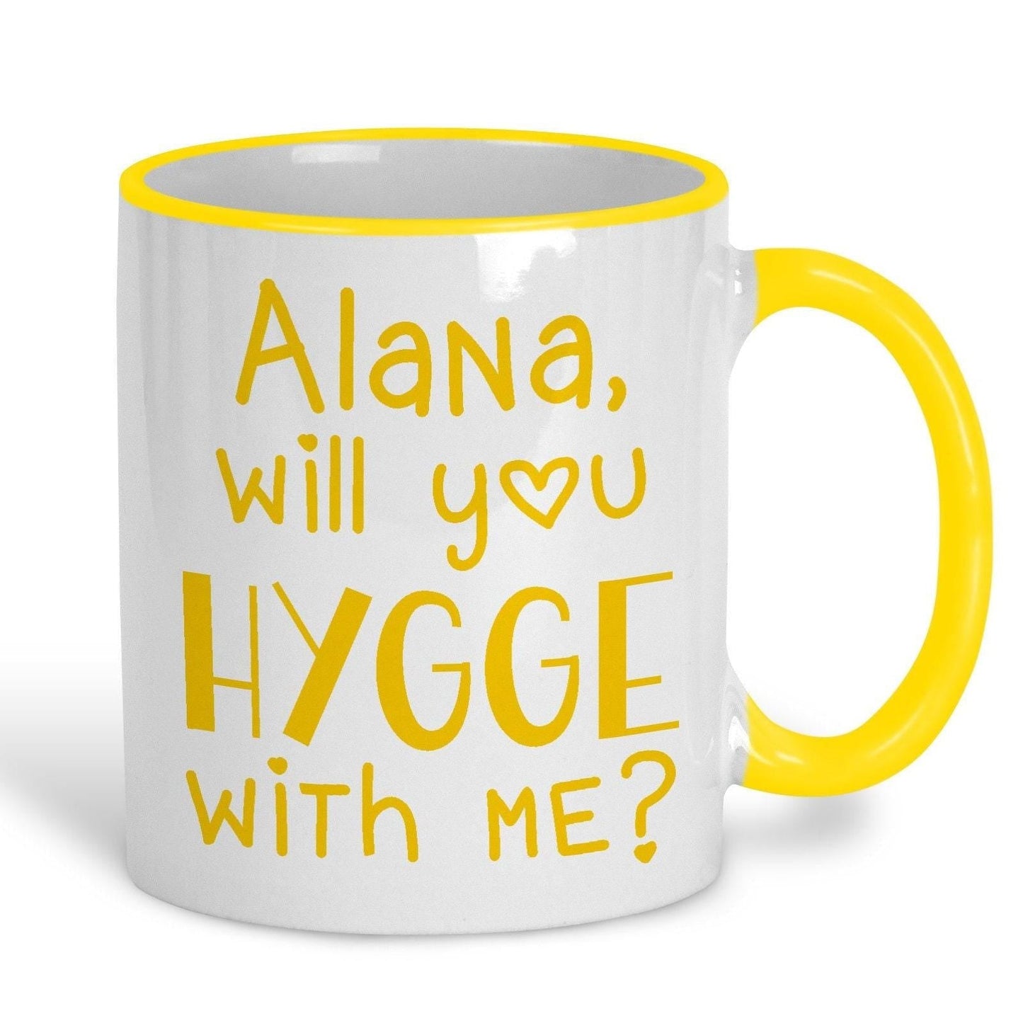 Will You Hygge With Me Cute Personalised Valentine's Day Ceramic Mug