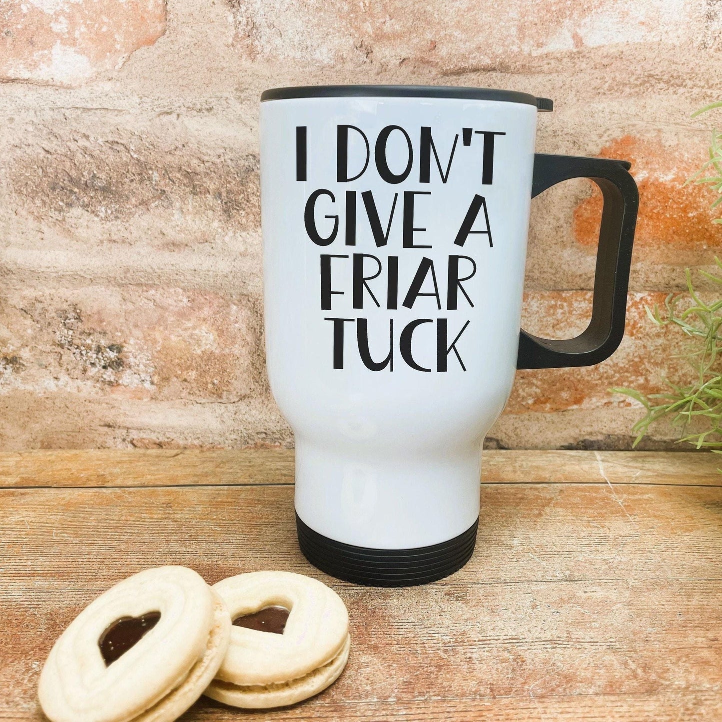 I Don't Give A Friar Tuck - Cockney Rhyming Slang Dialect - Personalised Travel Mug