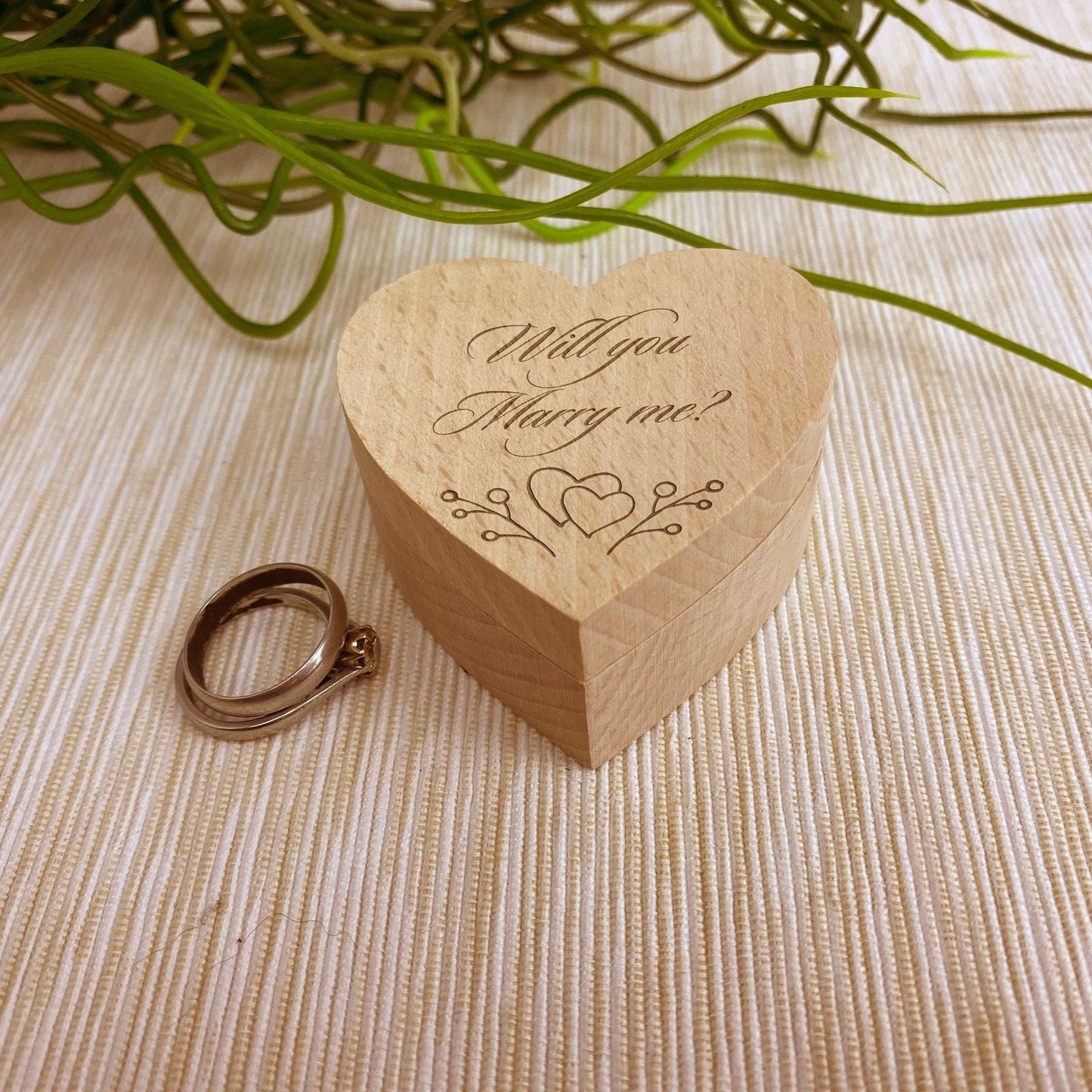 Will You Marry Me Wedding Ring Carrier Heart Box Personalised Engagement Gift
