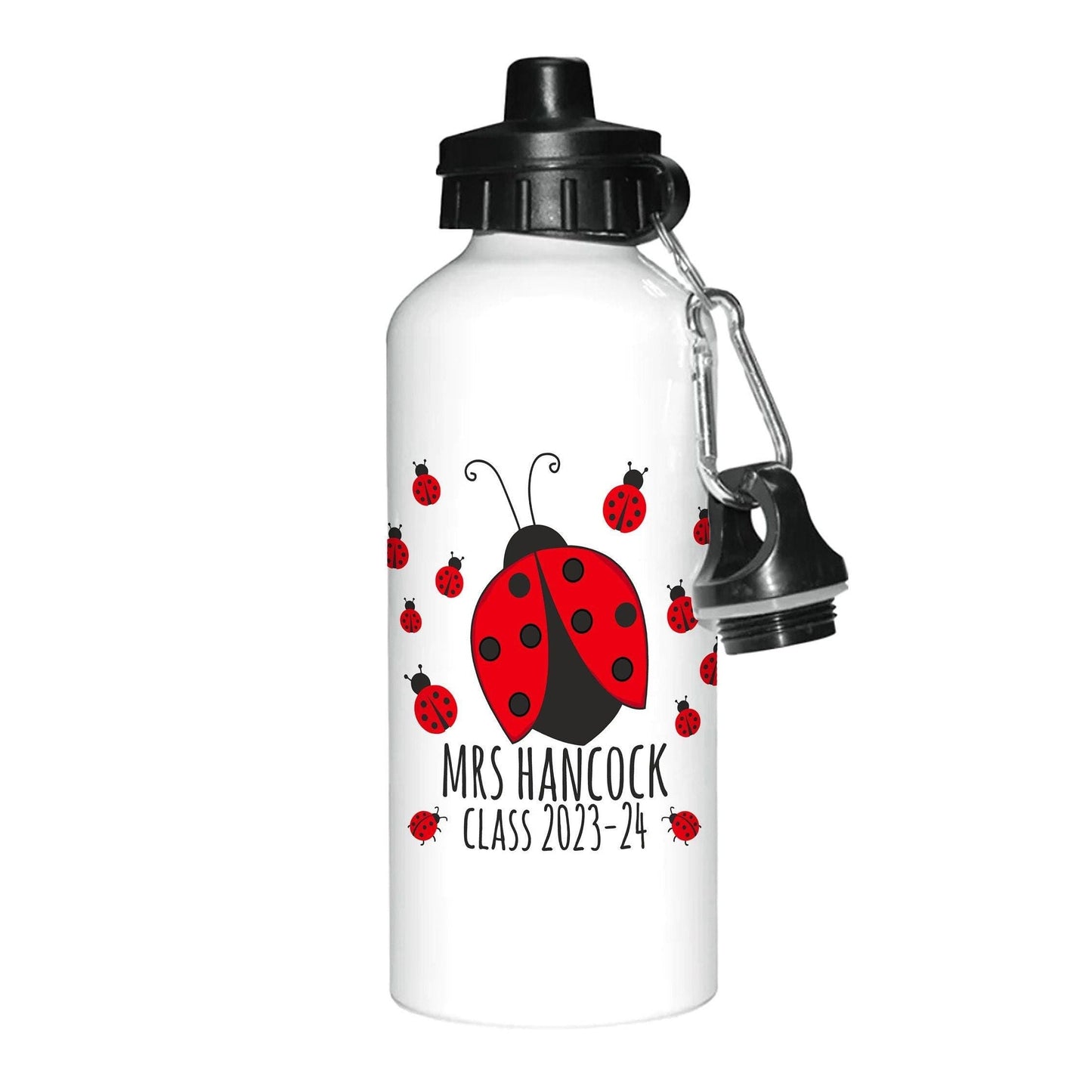 Ladybug Teacher Name Personalised Message Water Bottle | Gift | Leaving School Gift | Teachers Gift | School