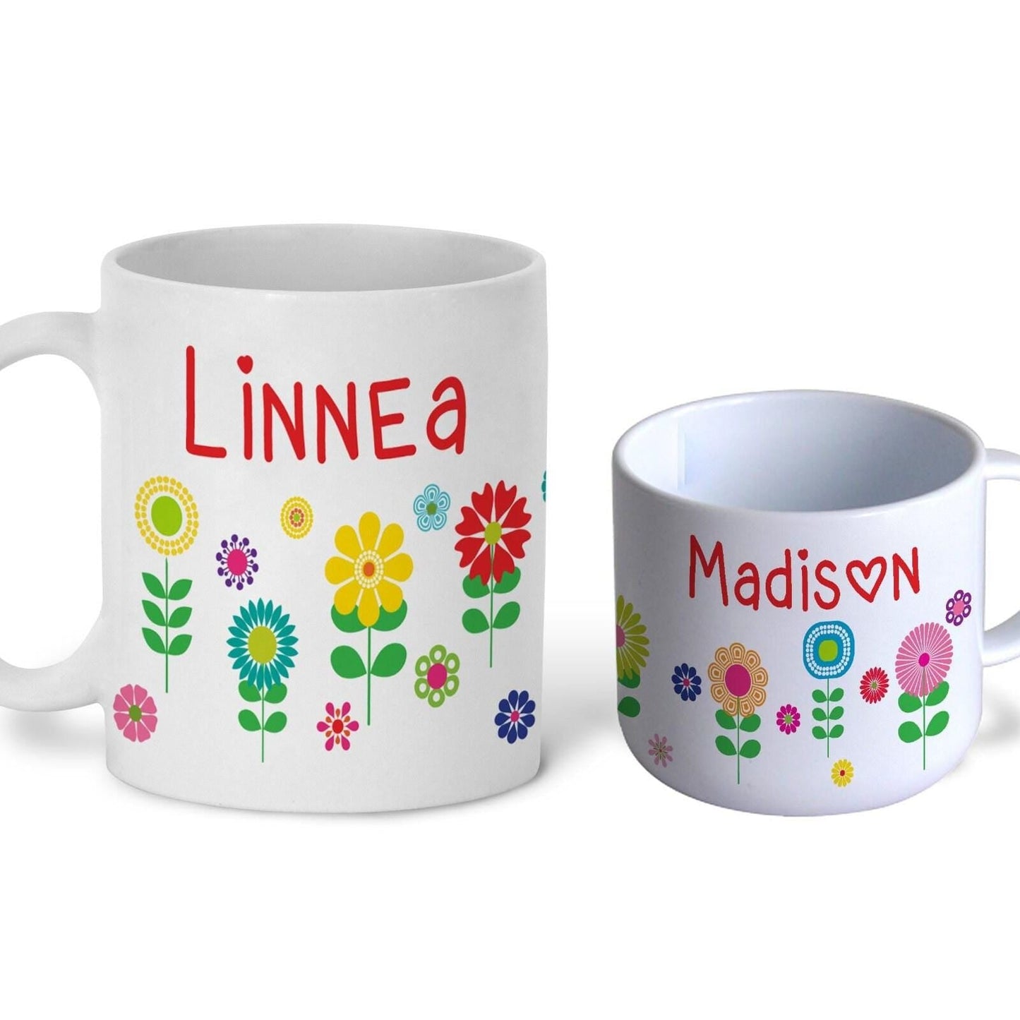 Flowers Colourful Mod First Birthday Children's Personalised Mug Unbreakable Kids Toddler Child Safe