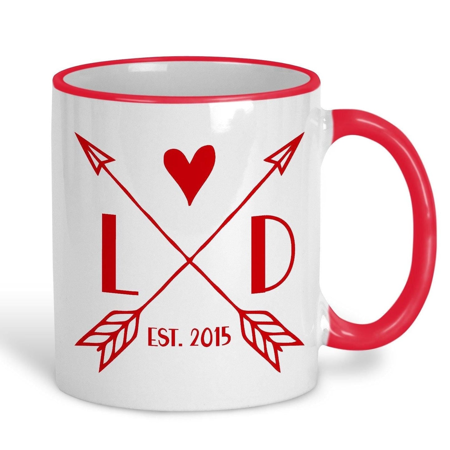 Arrows Initials Date Personalised Valentine's Day Ceramic Mug