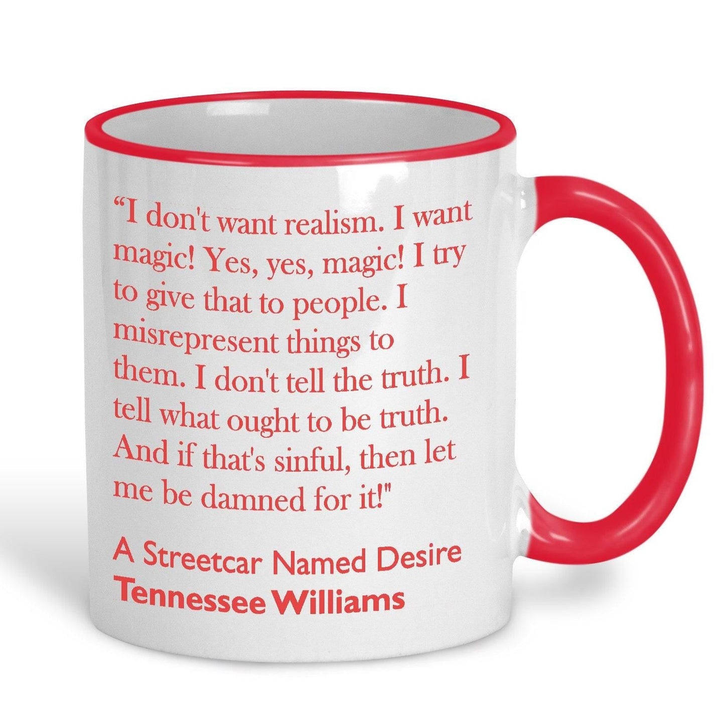 Tennessee Williams Streetcar Named Desire Literary Quote Mug