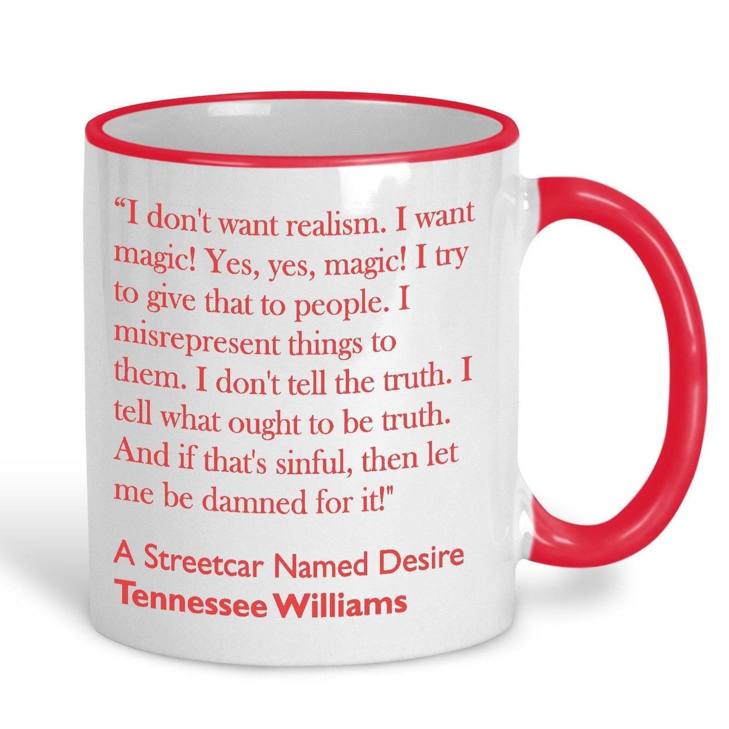 Tennessee Williams Streetcar Named Desire Literary Quote Mug