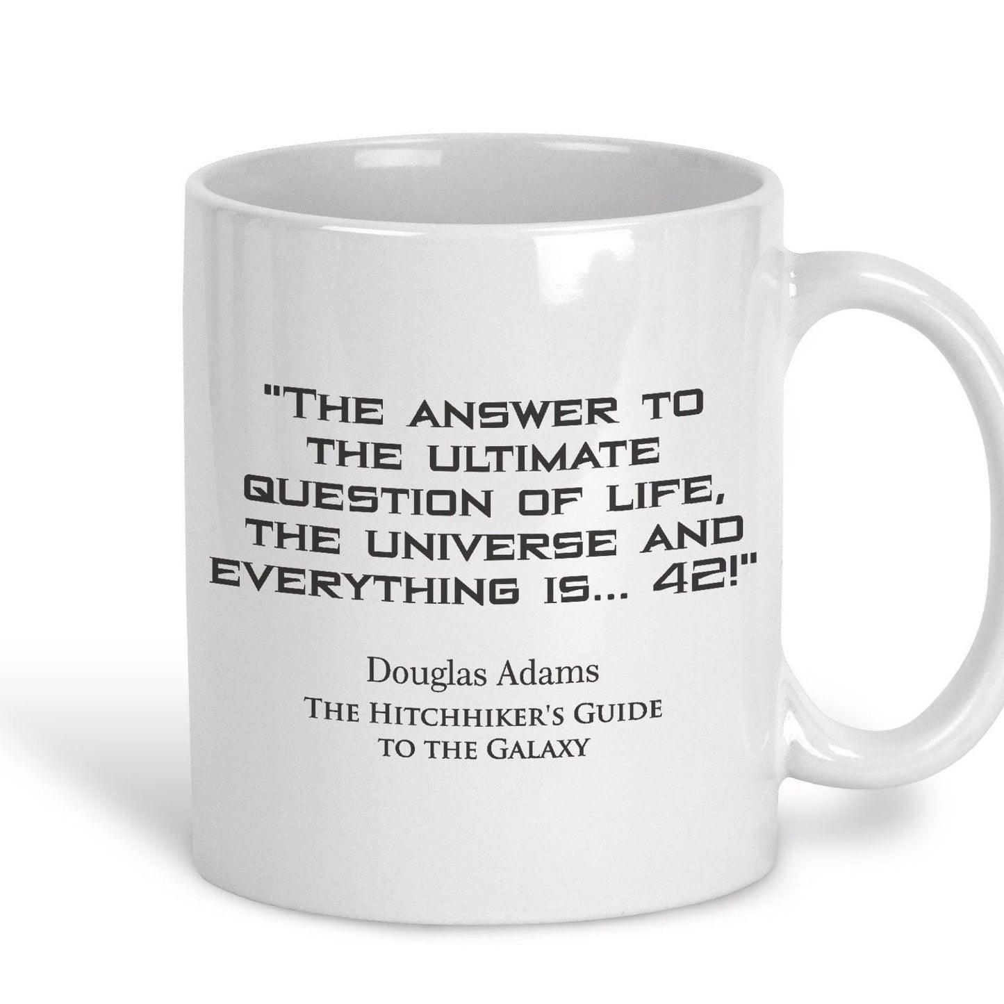 Hitchhiker's Guide to the Galaxy Douglas Adams Book Quote "Everything is 42" Classic Literature Mug