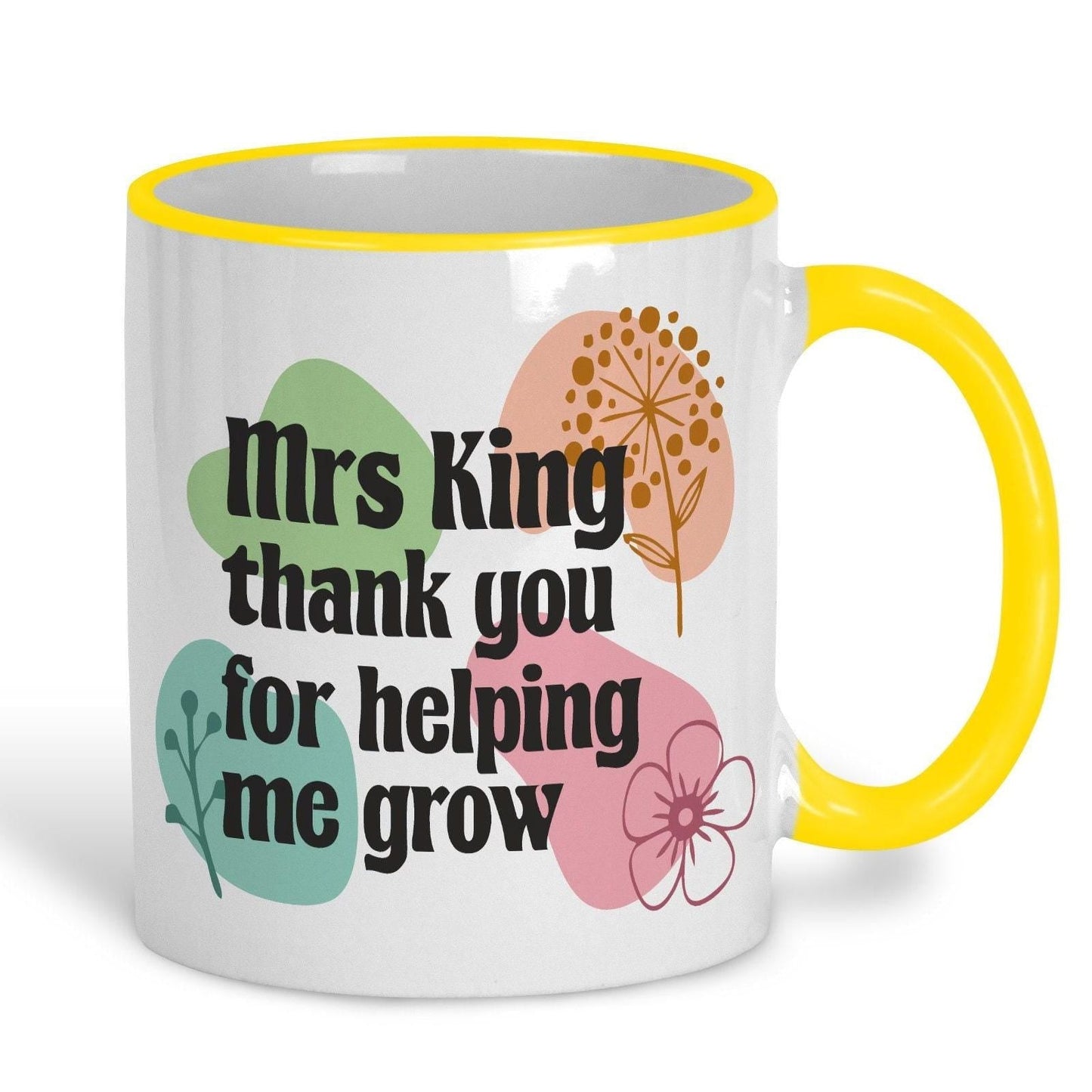 Helping Me Grow Teacher Personalised Ceramic Mug
