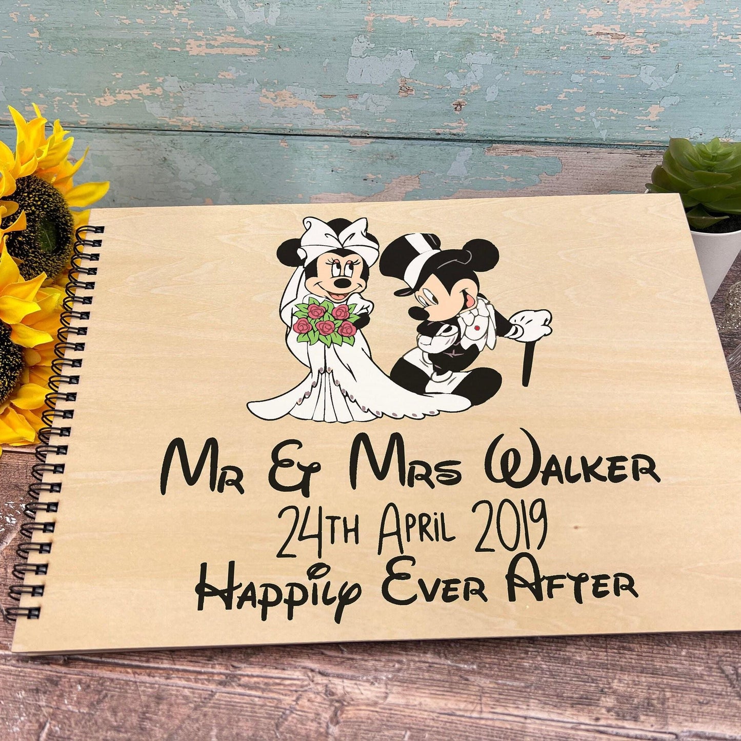 Mickey and Minnie Mouse Mr & Mrs Disney - Personalised Wedding Guest Book