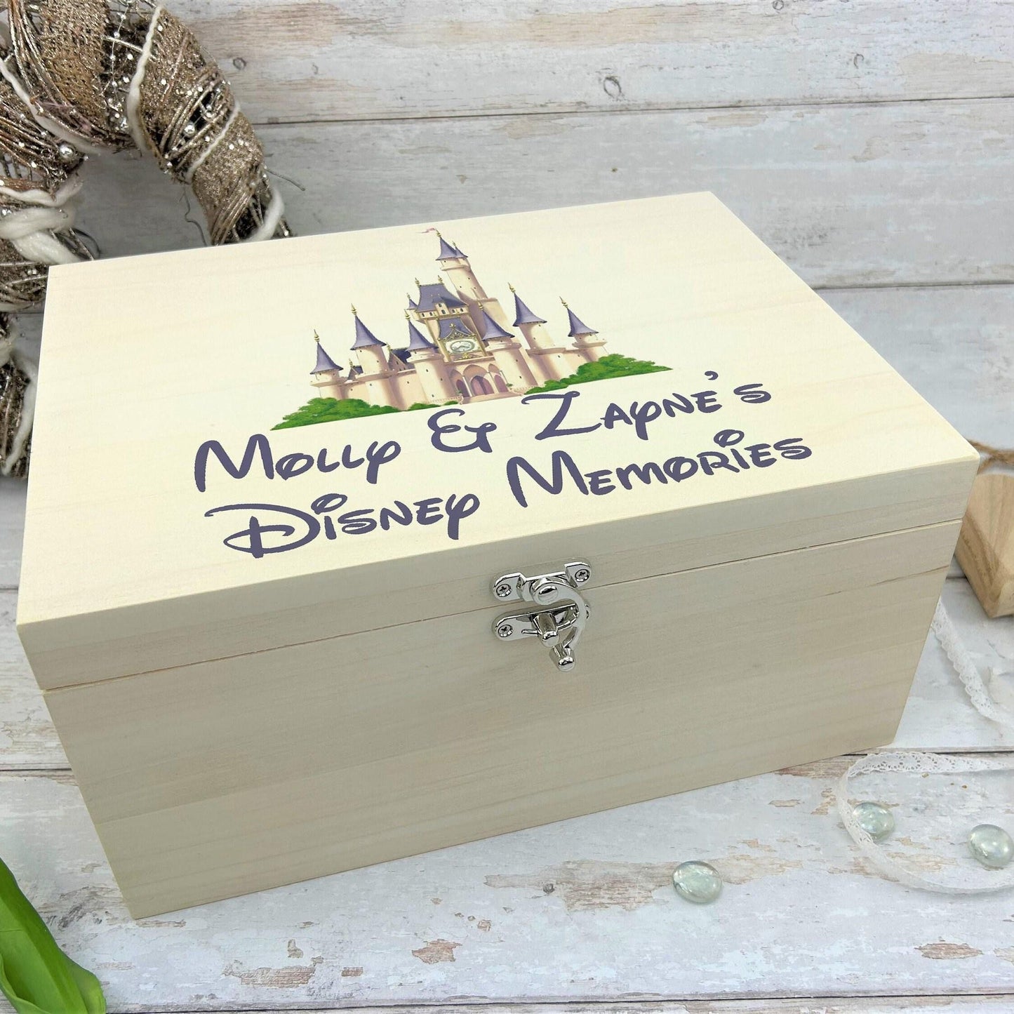 Disney Castle Disneyland Disneyworld Personalised Memory Box