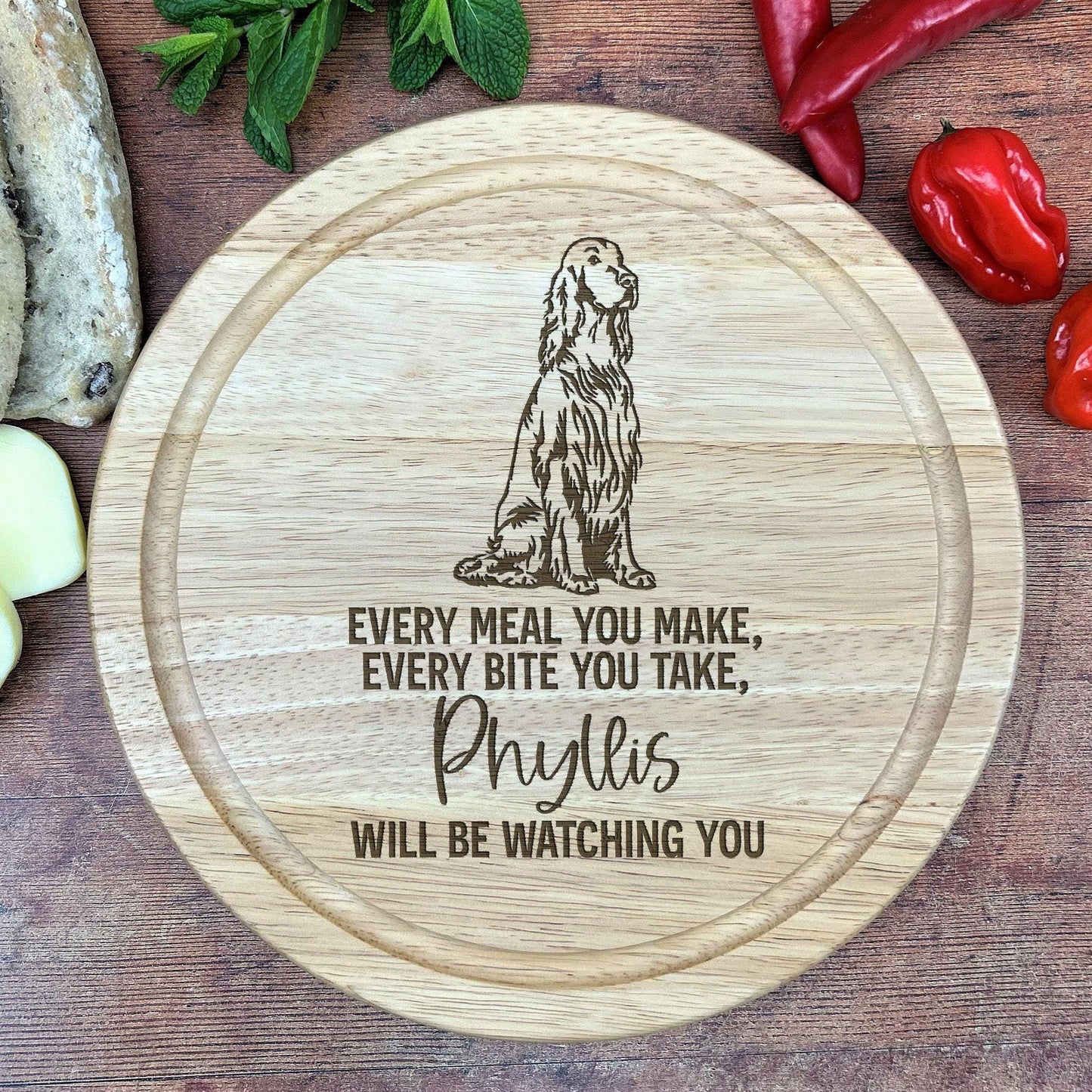 Irish Red Setter Dog - Personalised Chopping Board