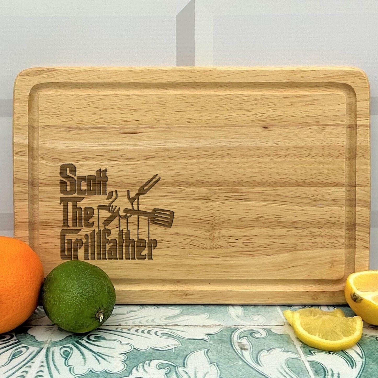 The Grillfather Godfather Personalised Chopping Board Father's Day Gift