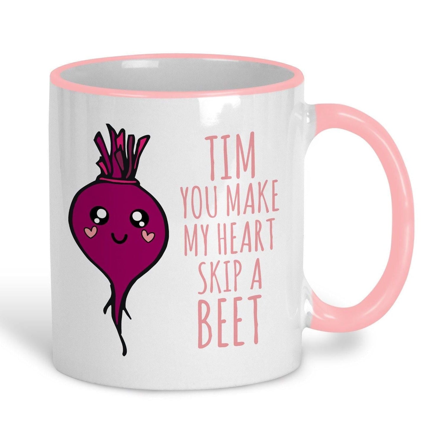 Beetroot Heart Skip A Beet Beat Funny Personalised Mug Valentine's Day Boyfriend Girlfriend Gift Partner