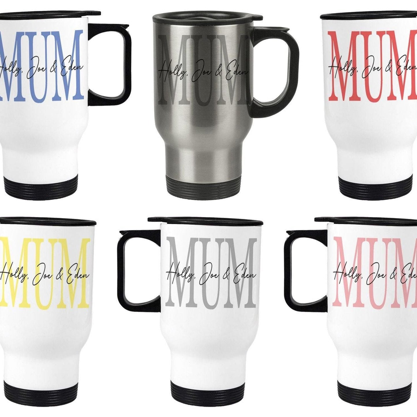Mum and Children's Names Design Travel Mug Mother's Day Gift