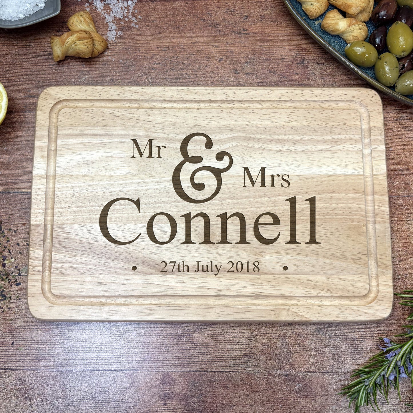 Mr & Mrs Chopping Board - Personalised Wedding Gift