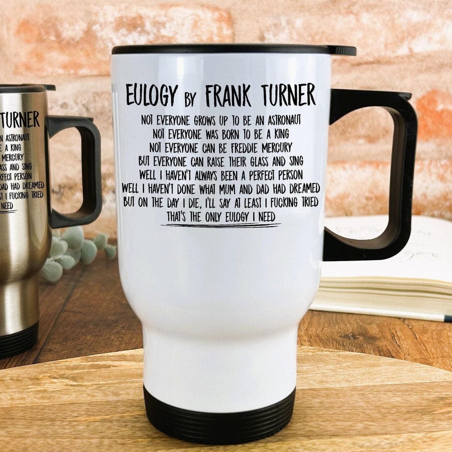 Frank Turner Eulogy Music Lyrics Travel Mug Personalised Gift
