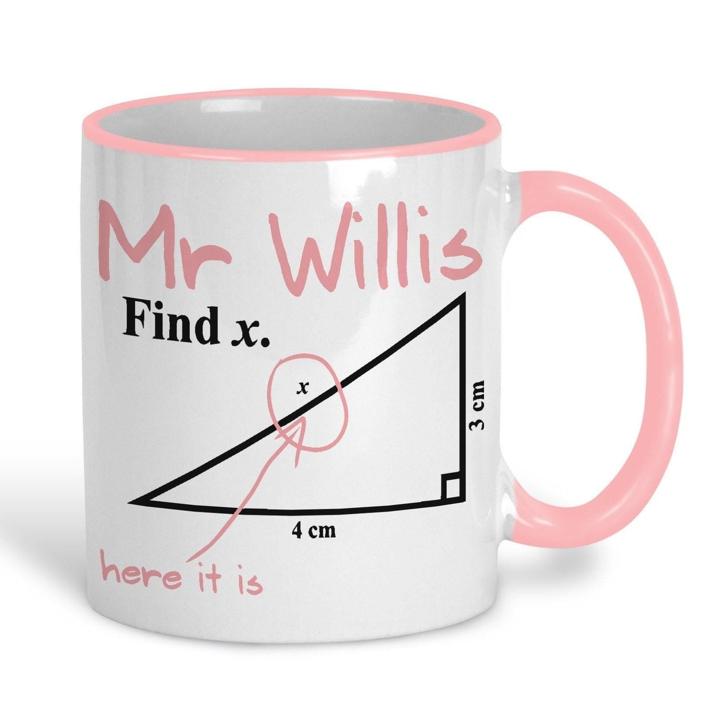 Find X Triangle Exam Question Maths Teacher Personalised Ceramic Mug