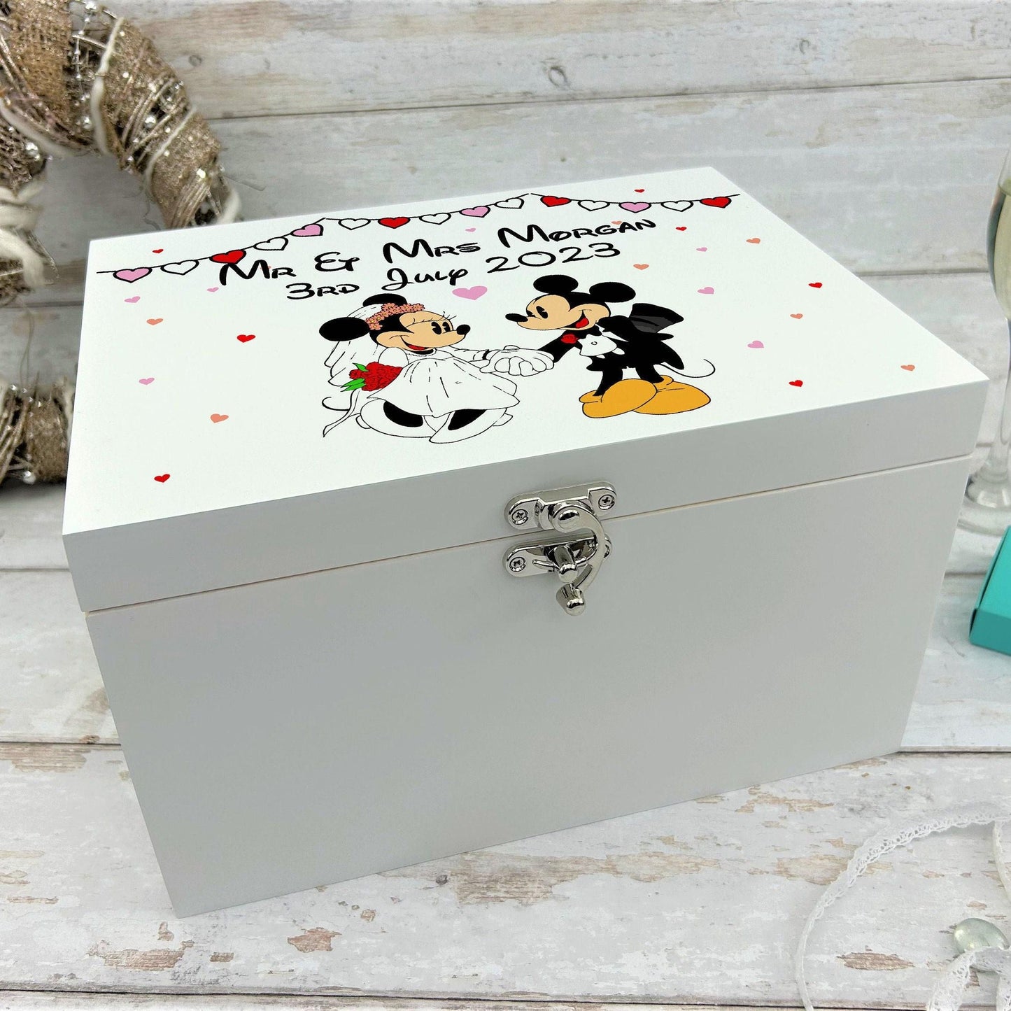 Mickey Minnie Disney Wedding Box Personalised Wedding Gift