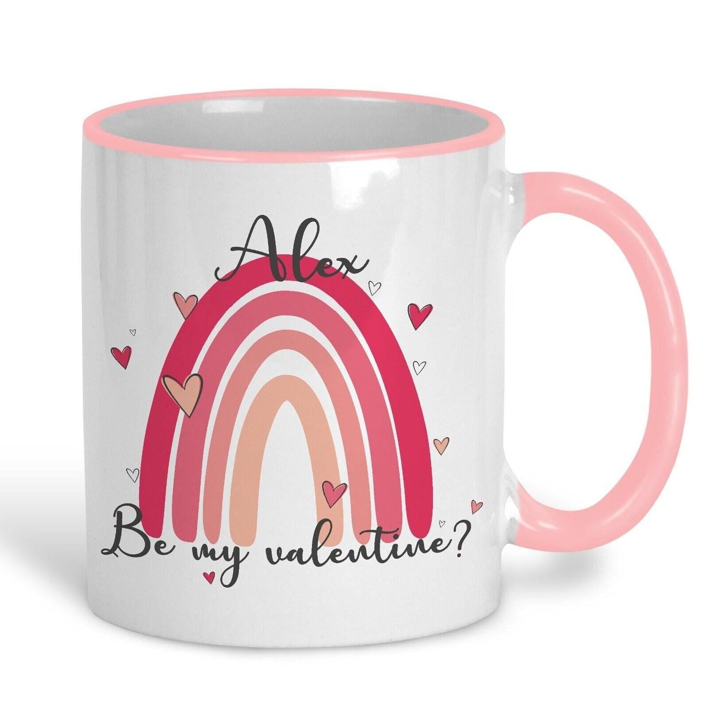 Be My Valentine Rainbow Personalised Valentine's Day Ceramic Mug