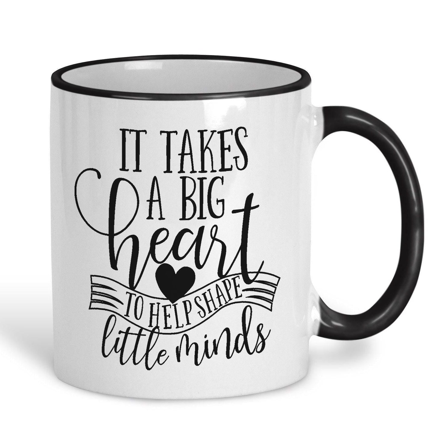 It takes a big heart Teacher Personalised Message End of School Gift Mug