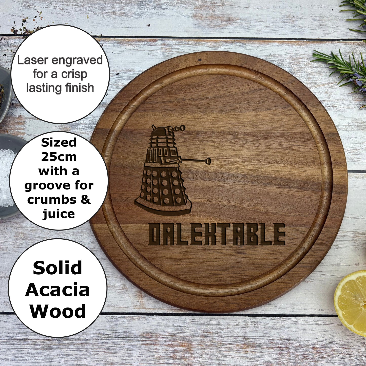 Dalektable Dr Who Doctor Dalek Chopping Board Funny Cooking Gift Present Kitchen Decor Housewarming Christmas Gift Birthday Present