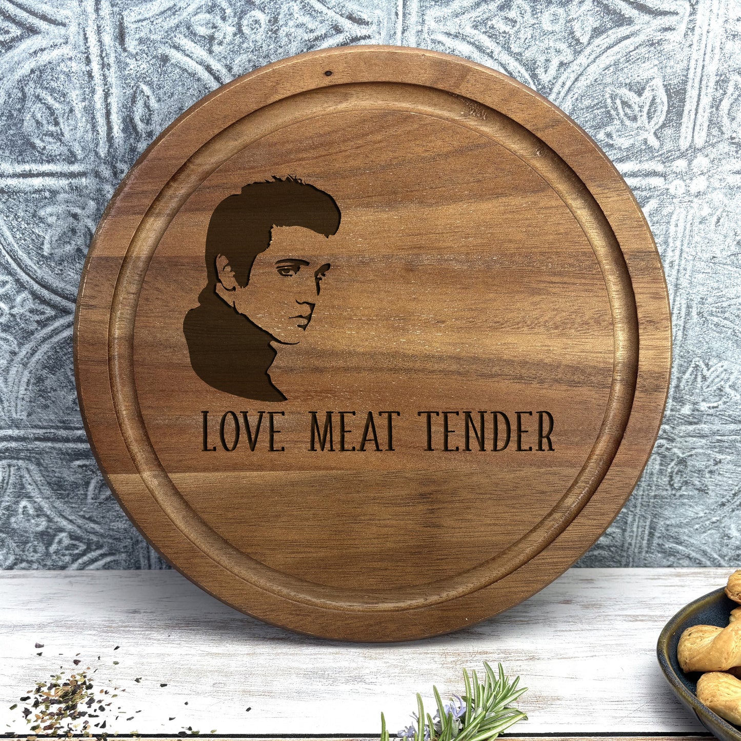 Elvis Love Meat Tender Funny Chopping Board Engraved Home Decor Cooking Kitchen Christmas Gift Birthday Present