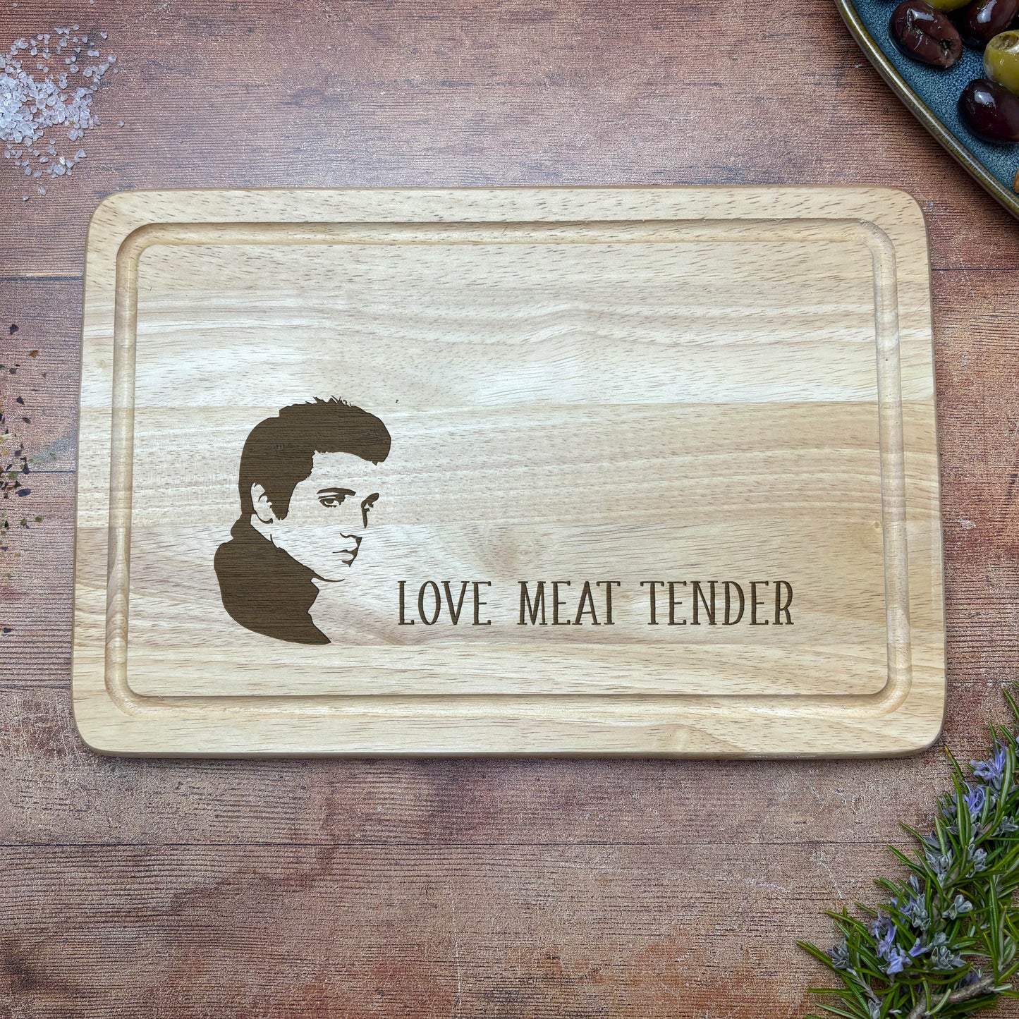 Elvis Love Meat Tender Funny Chopping Board Engraved Home Decor Cooking Kitchen Christmas Gift Birthday Present