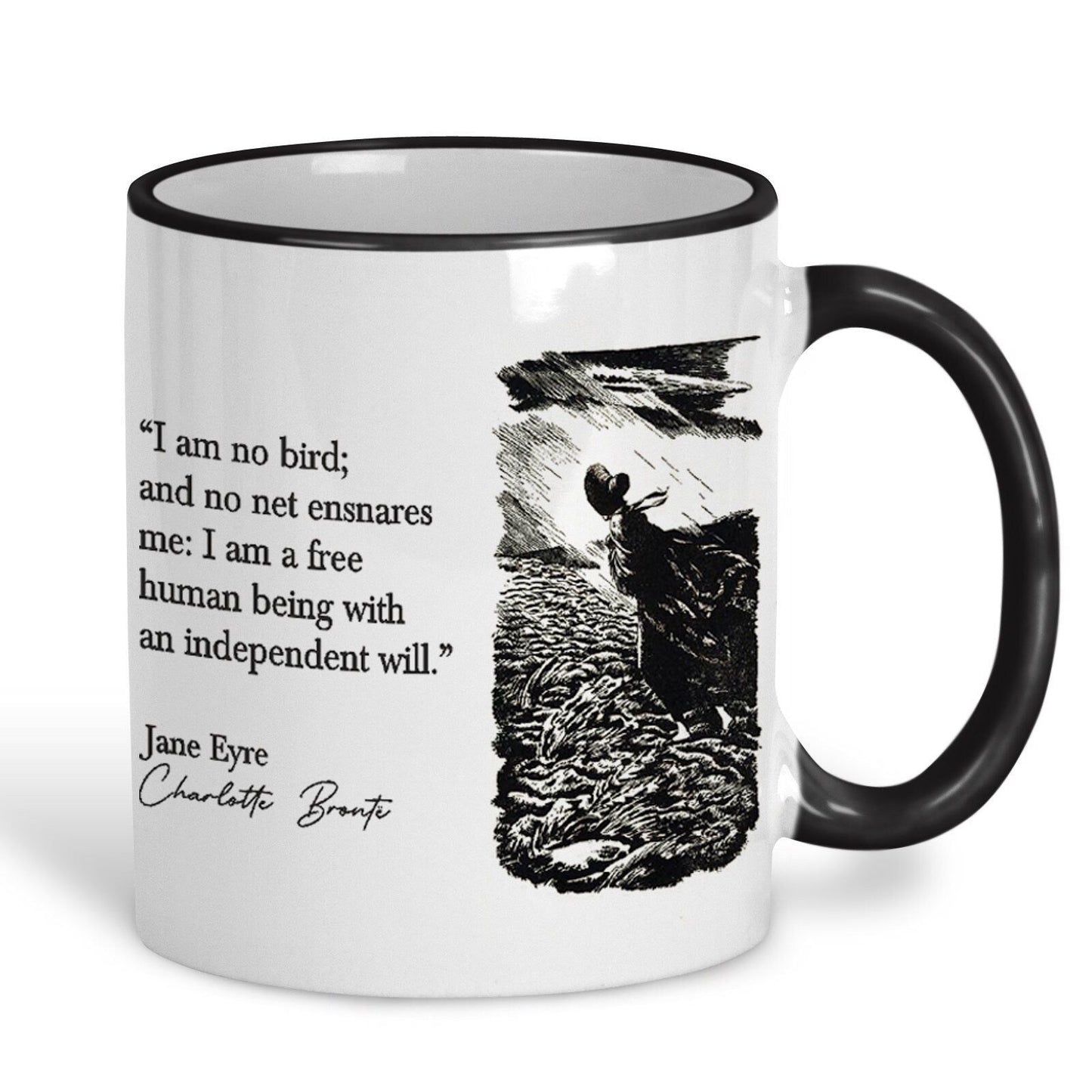 Jane Eyre Charlotte Bronte Bronte Book Quote Classic Literature Mug Gift Reading Quotes Author Portrait Book Cover