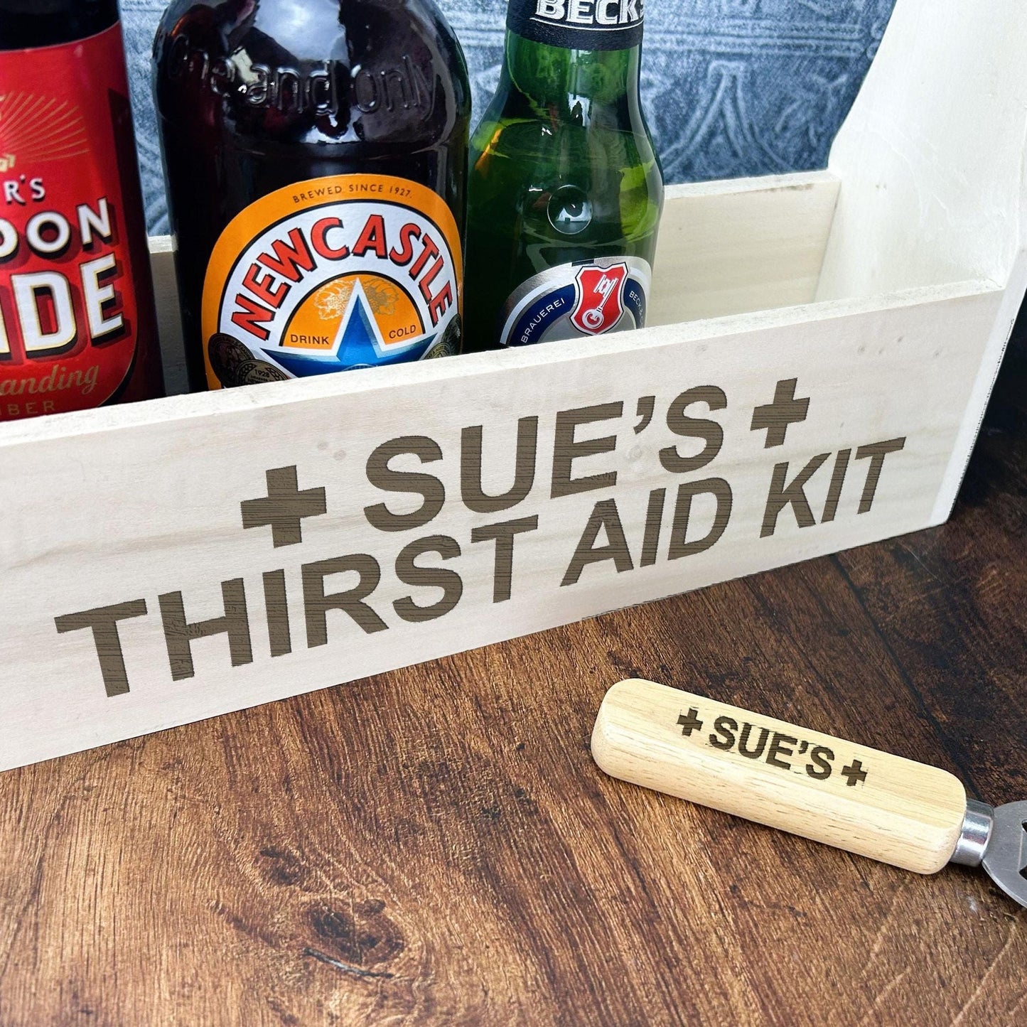 Thirst Aid Kit - Any Name - Beer Carrier - Personalised Gift - BBQ Drinks - 18th - 21st