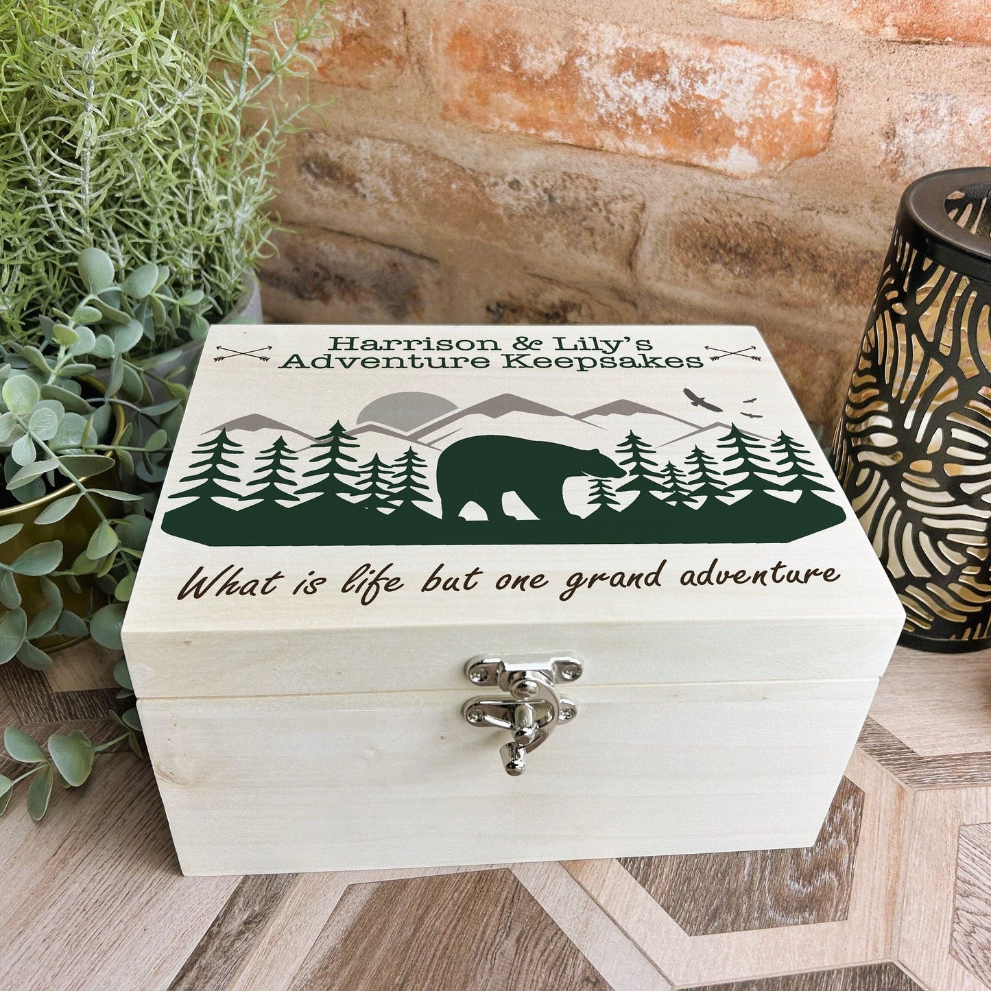 Travel Memory Box - Keepsake Store for Adventurers + Explorers Personalised Gift