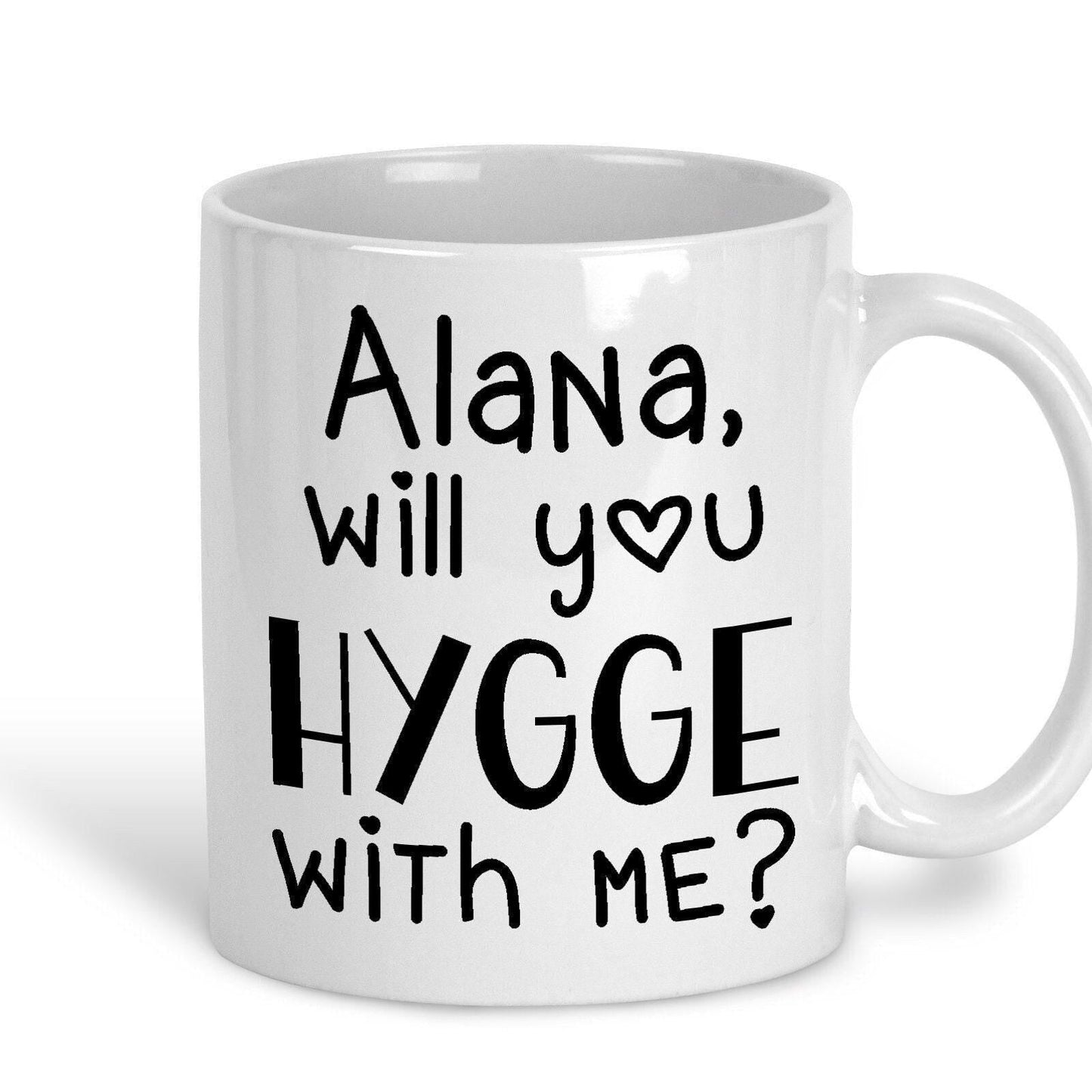 Will You Hygge With Me Cute Personalised Valentine's Day Ceramic Mug