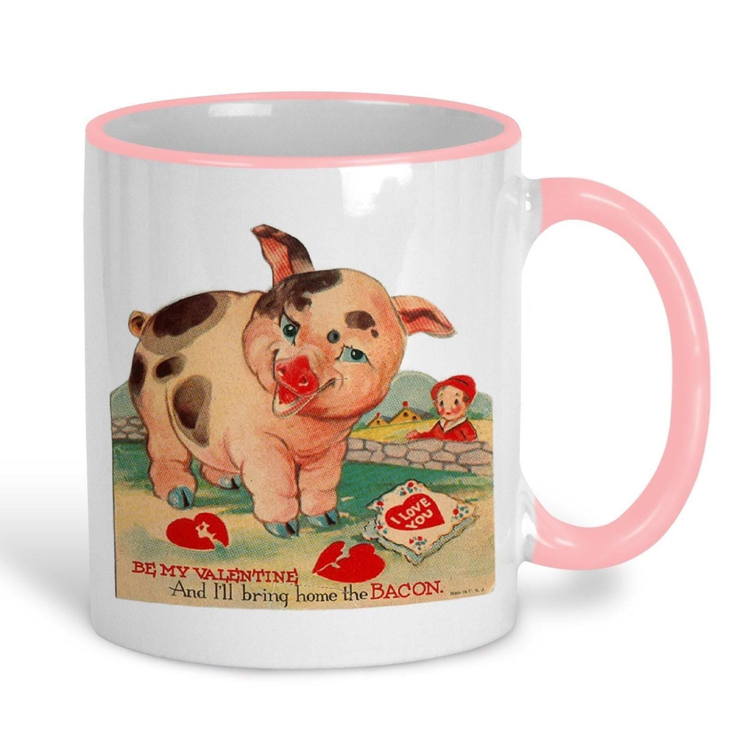 I'll Bring Home The Bacon Valentine's Day Mug Retro Design