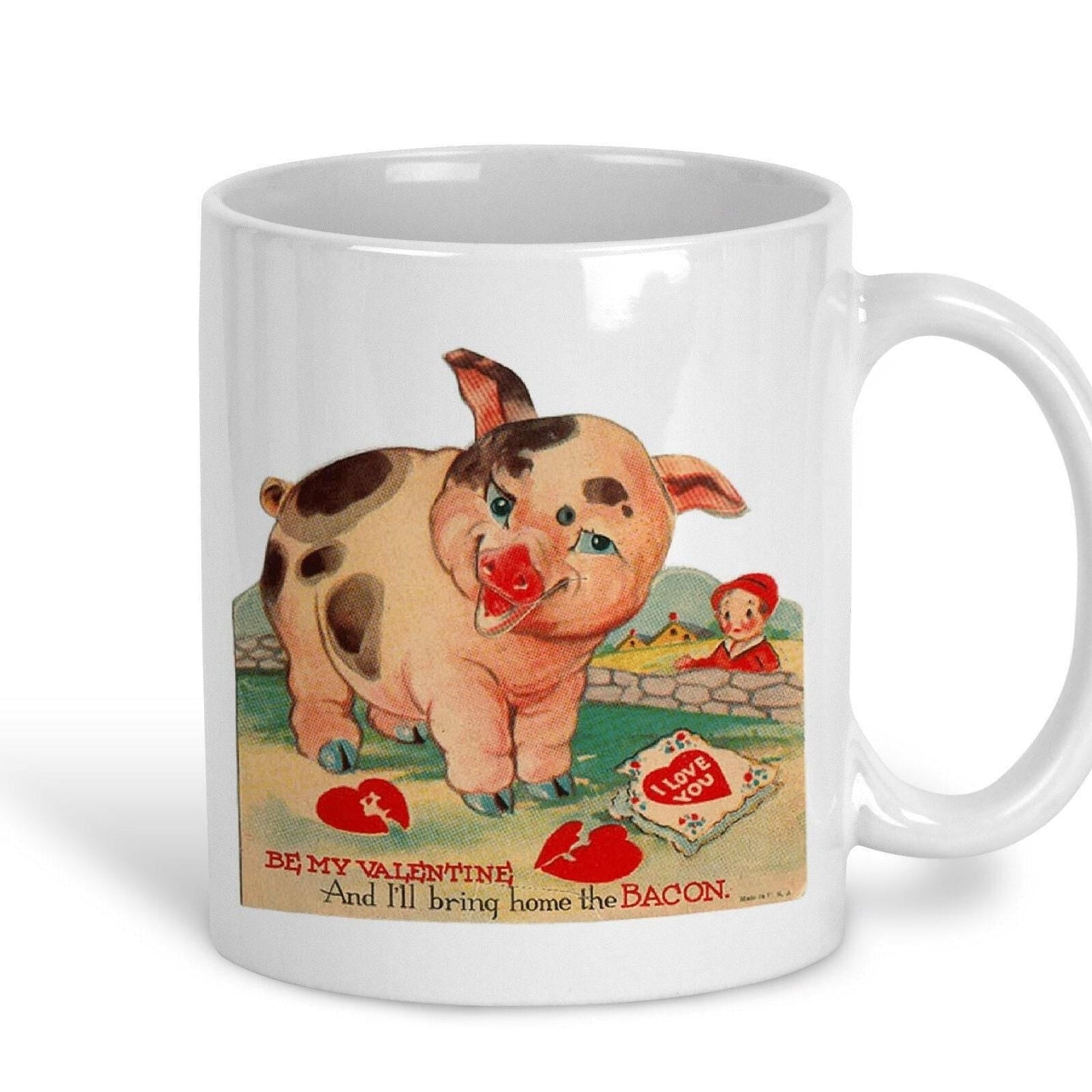 I'll Bring Home The Bacon Valentine's Day Mug Retro Design