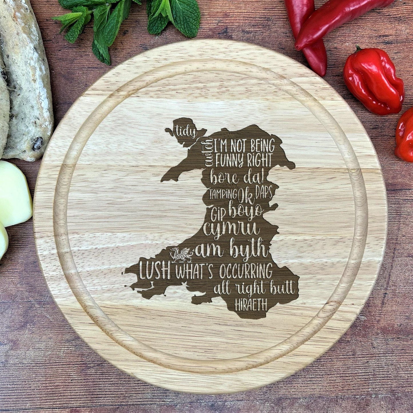 Welsh Map Dialect - Chopping Board