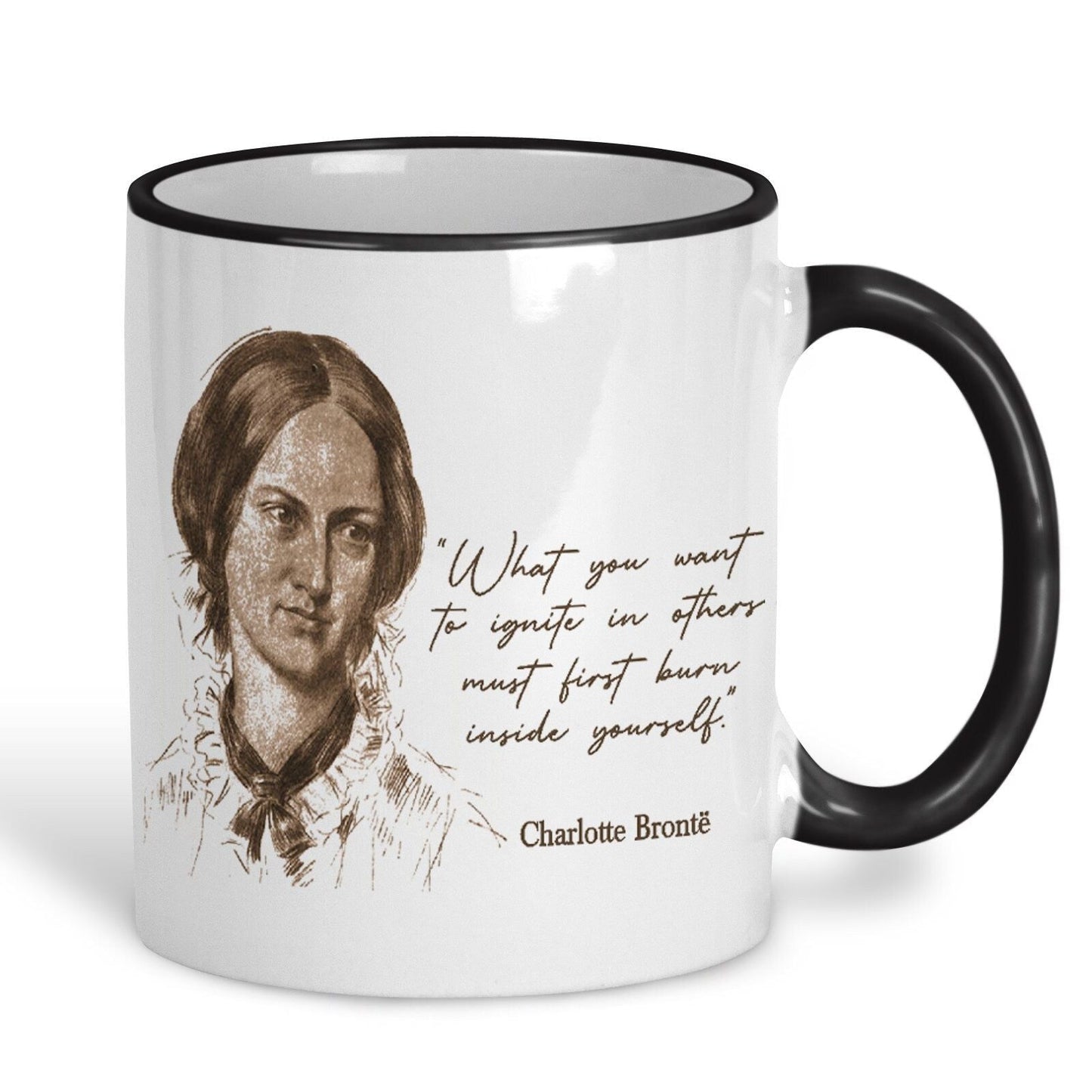 Jane Eyre Charlotte Bronte Bronte Book Quote Classic Literature Mug Gift Reading Quotes Author Portrait Book Cover