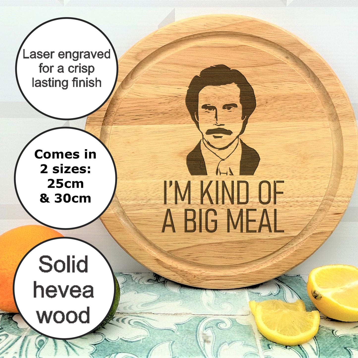 a wooden cutting board with the words i'm kind of a big meal on