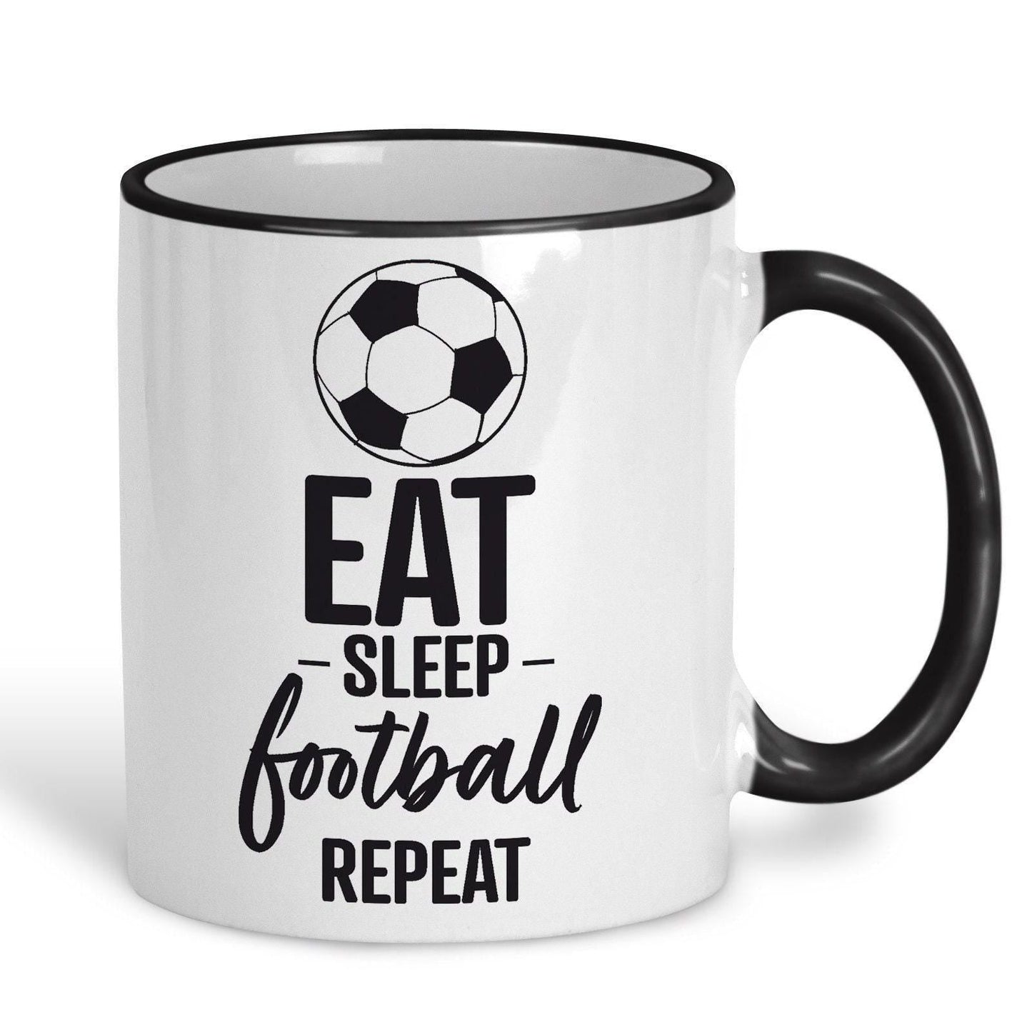 Eat Sleep Football Repeat Personalised Mug